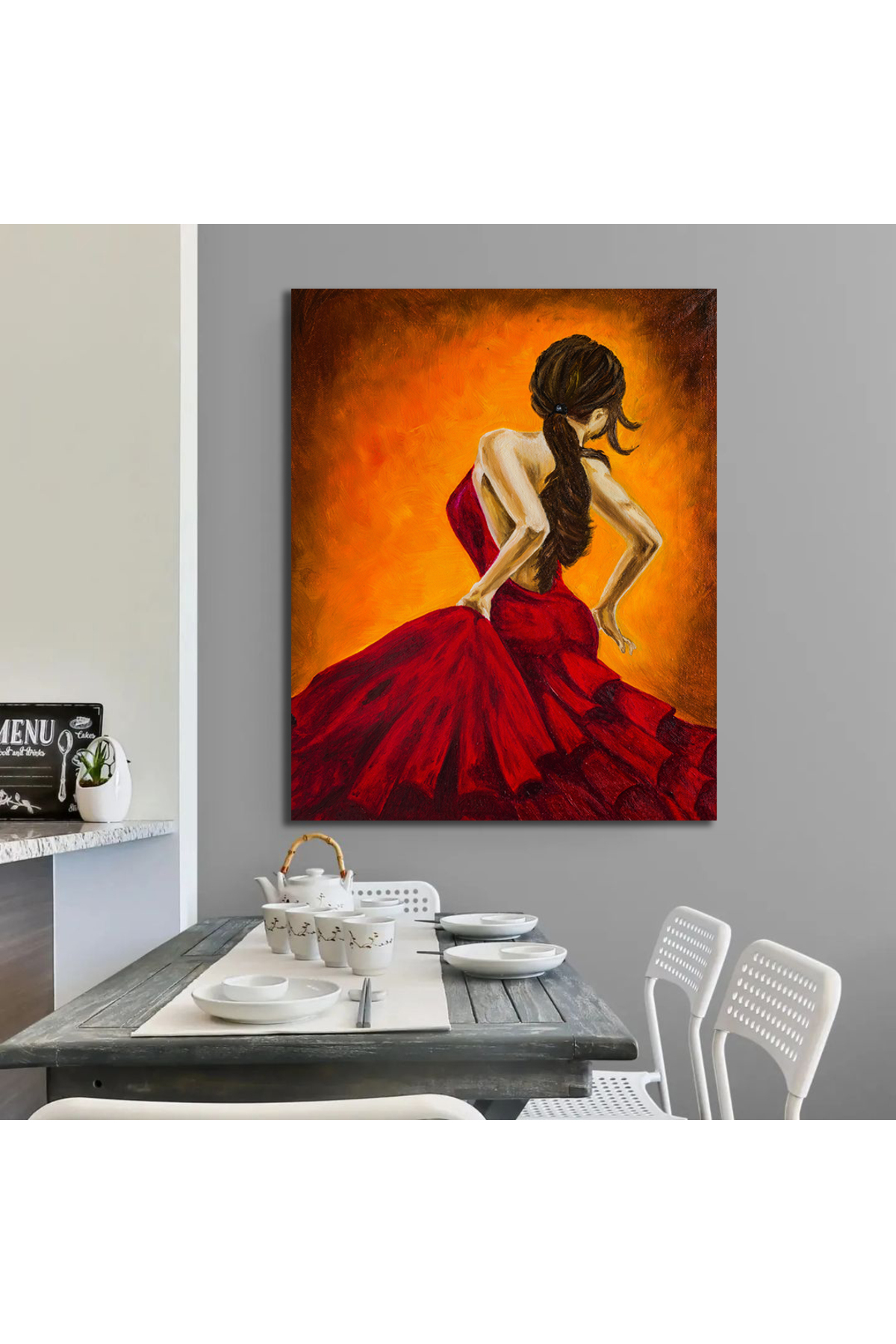 Korkmazkanvas Flamenko Dans Eden Kız, Profesyonel Flamenko Dansçısı. Kanvas Tab