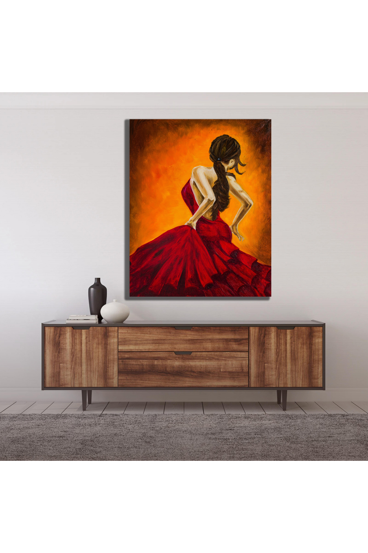 Korkmazkanvas Flamenko Dans Eden Kız, Profesyonel Flamenko Dansçısı. Kanvas Tab