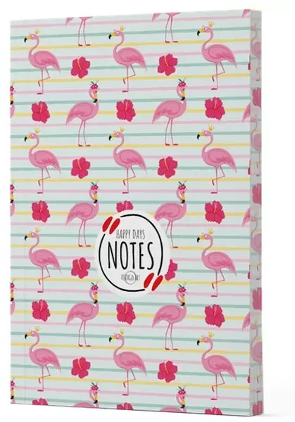 Flamingo 2 - Yan Boyamalı Çizgili Defter Flamingo 2 - Yan Boyamalı Çizgili Defter