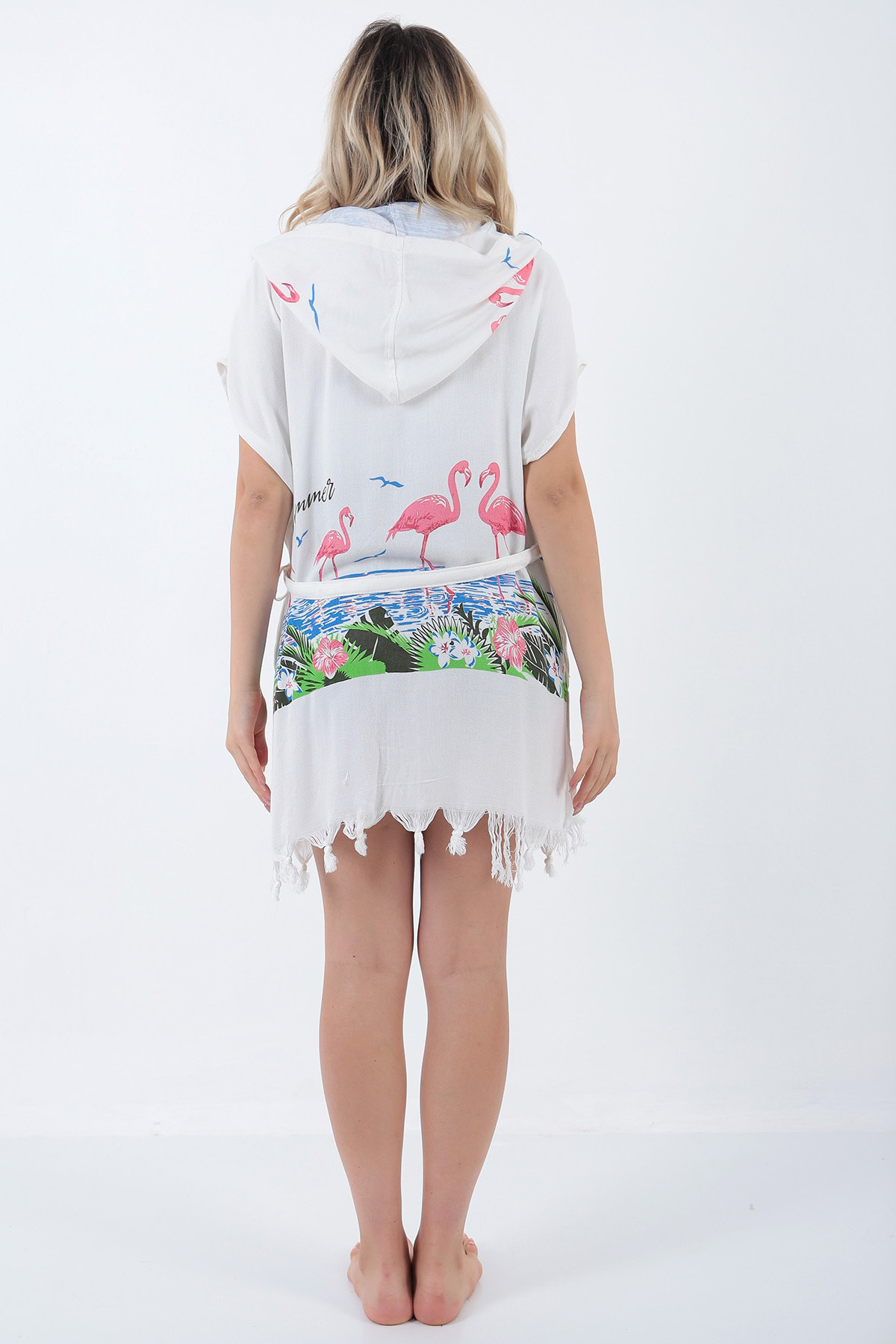 Buldan Concept Flamingo Baskılı Kısa Bornoz
