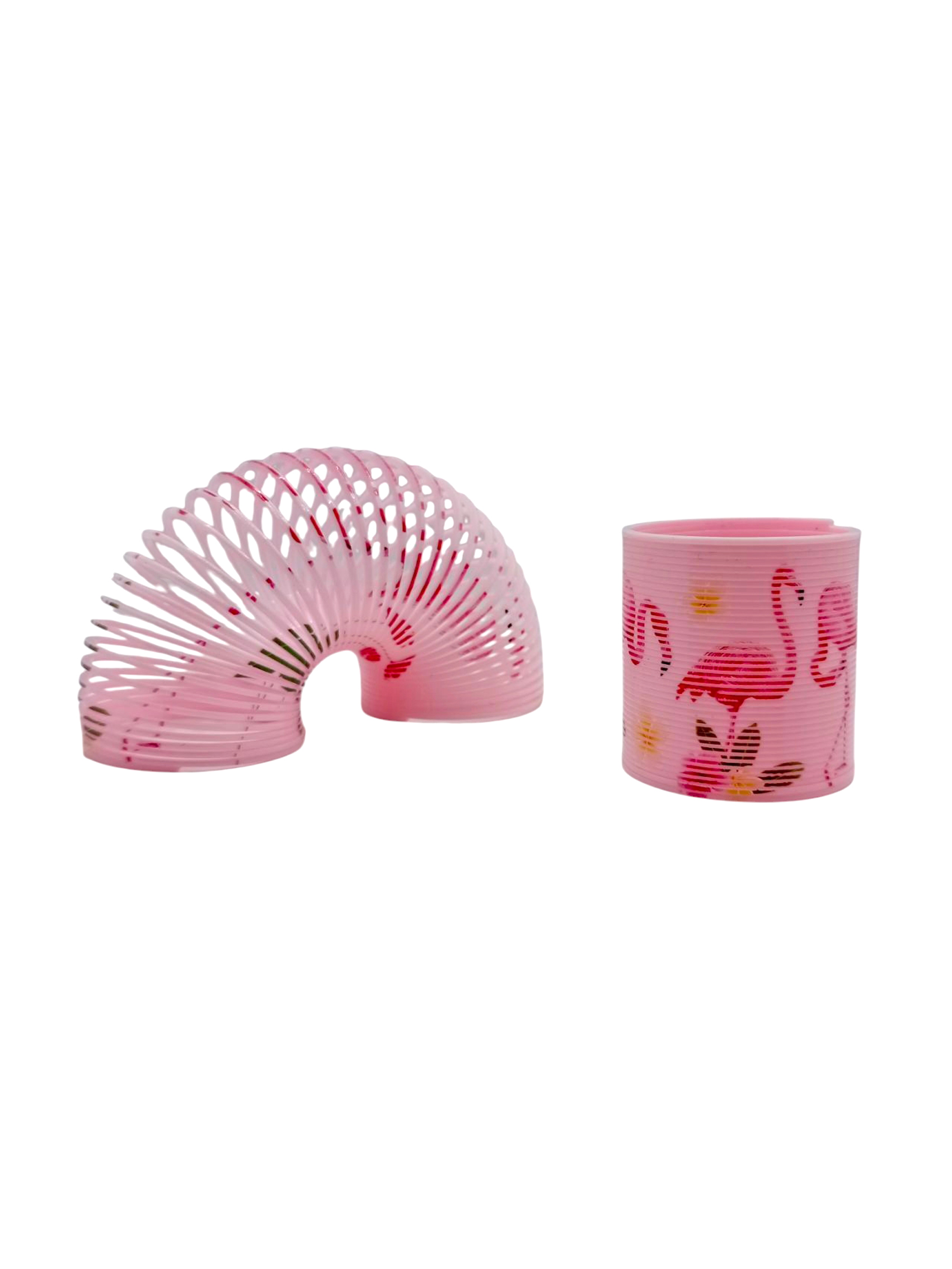 Flamingo Desenli Renkli Stres Yayı Oyuncak Stres Yayı - 5 cm çapı