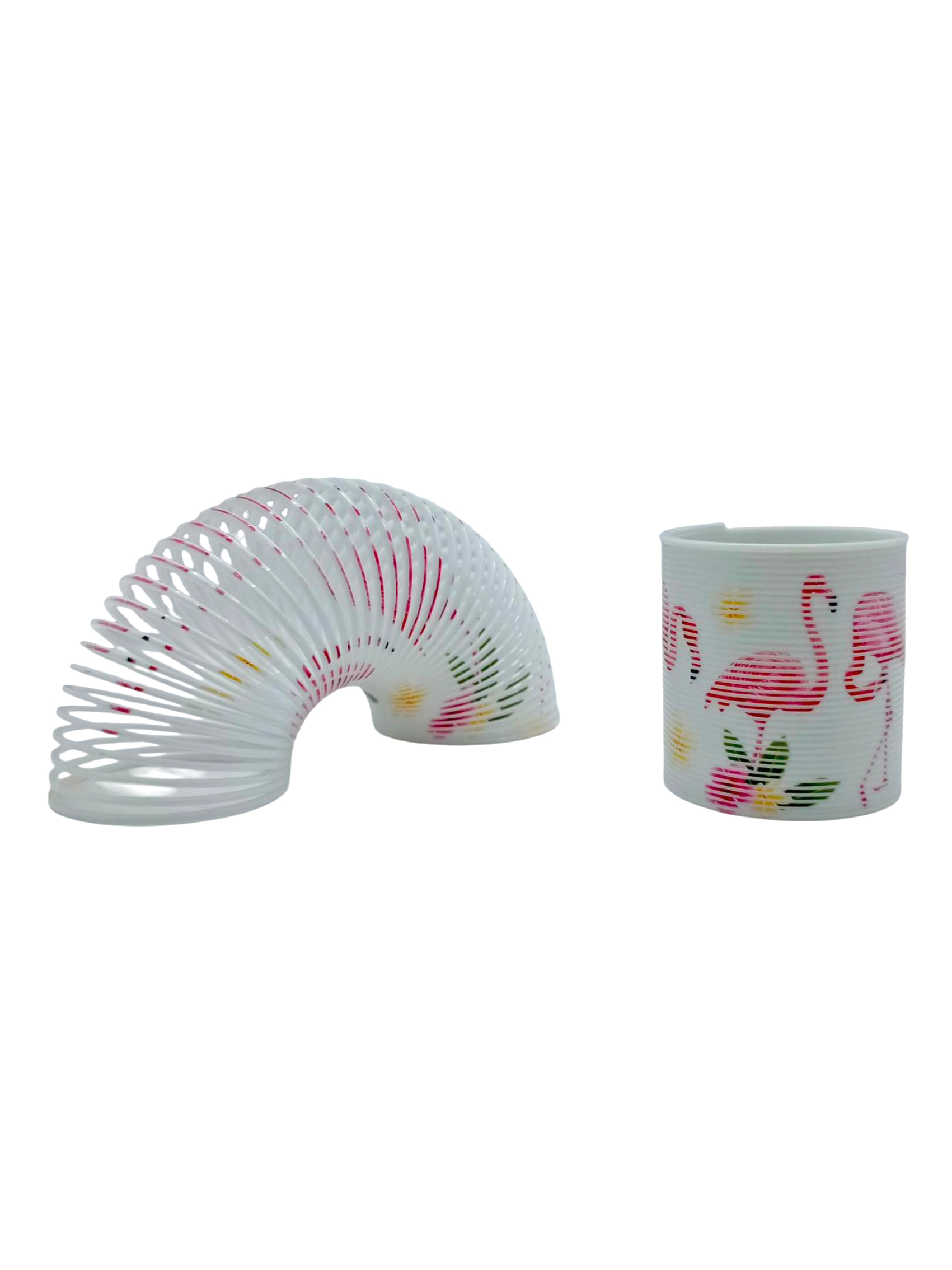 Flamingo Desenli Renkli Stres Yayı Oyuncak Stres Yayı - 5 cm çapı