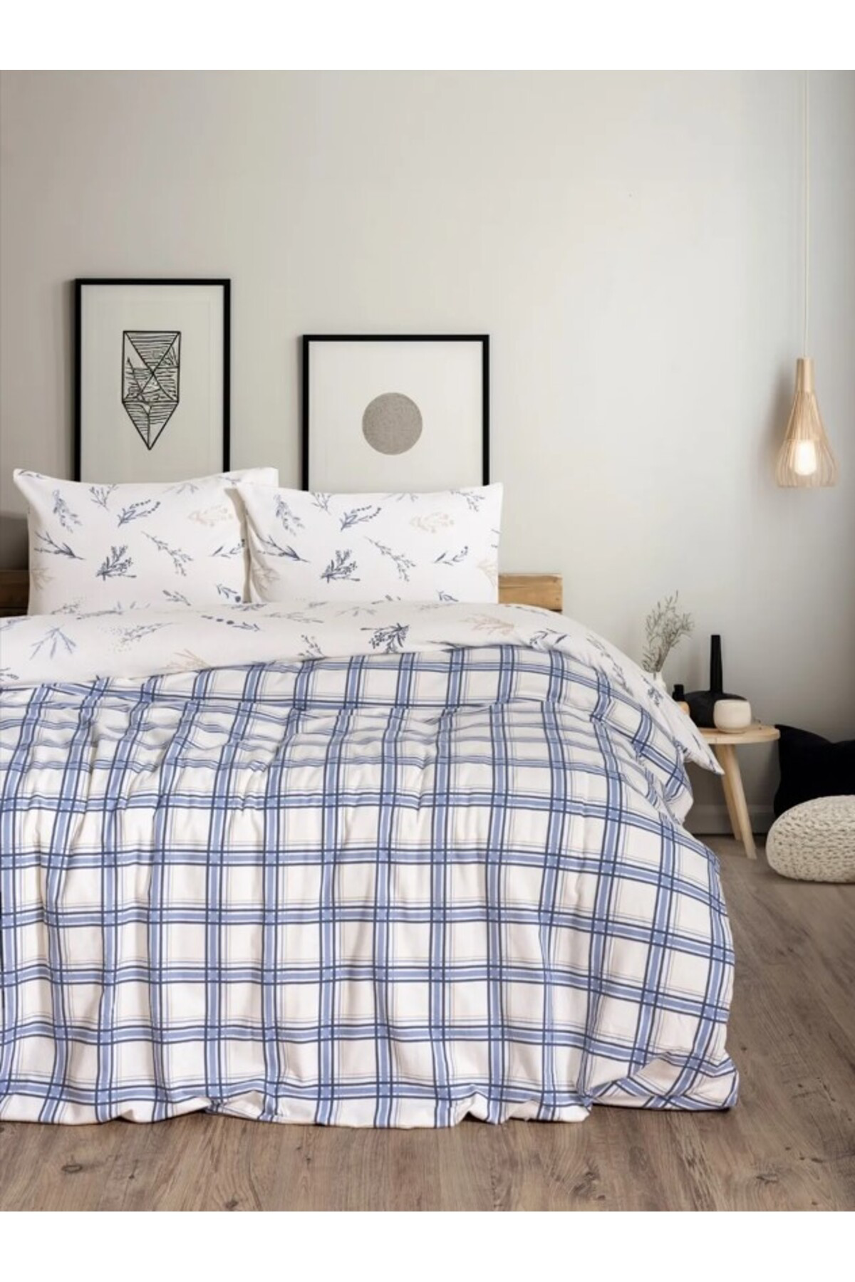 K&A Flanel Nevresim Takımı Tek Kişilik Lavanid Mavi