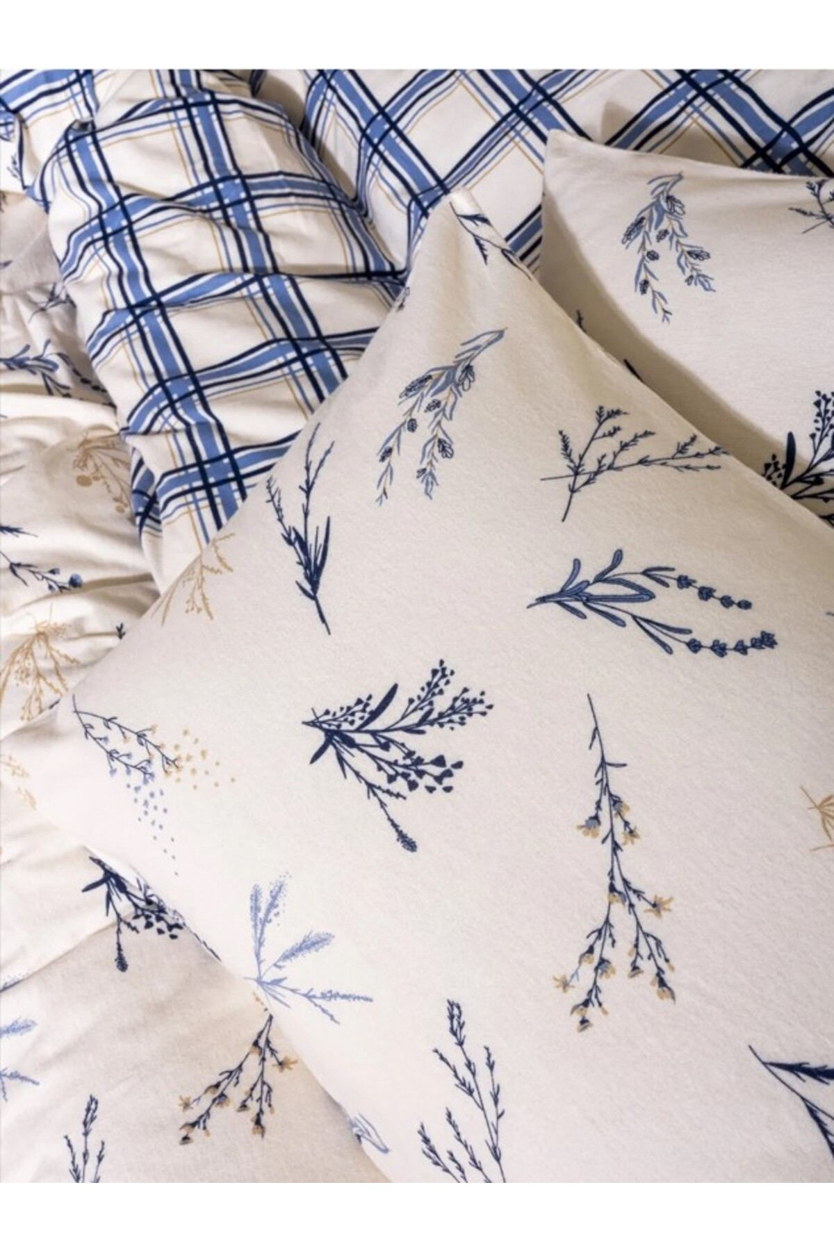 K&A Flanel Nevresim Takımı Tek Kişilik Lavanid Mavi