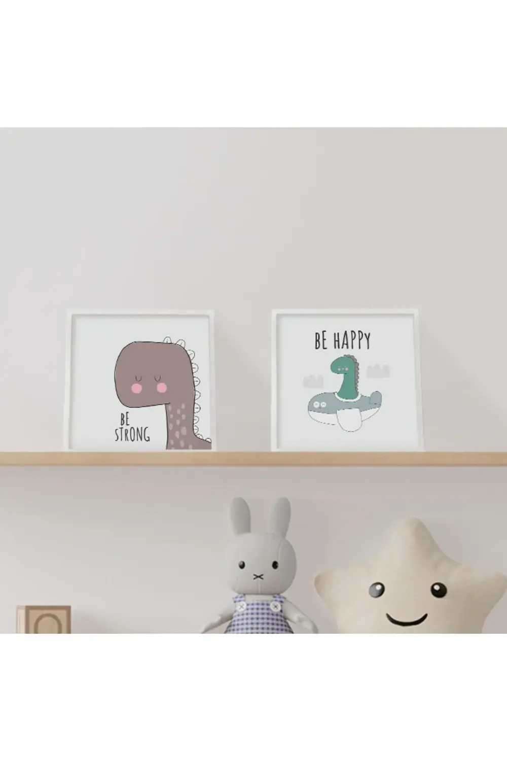 flashtrend Odasına Özel Minimal Dinozor Tasarımlı Çerçeve 20 x 20