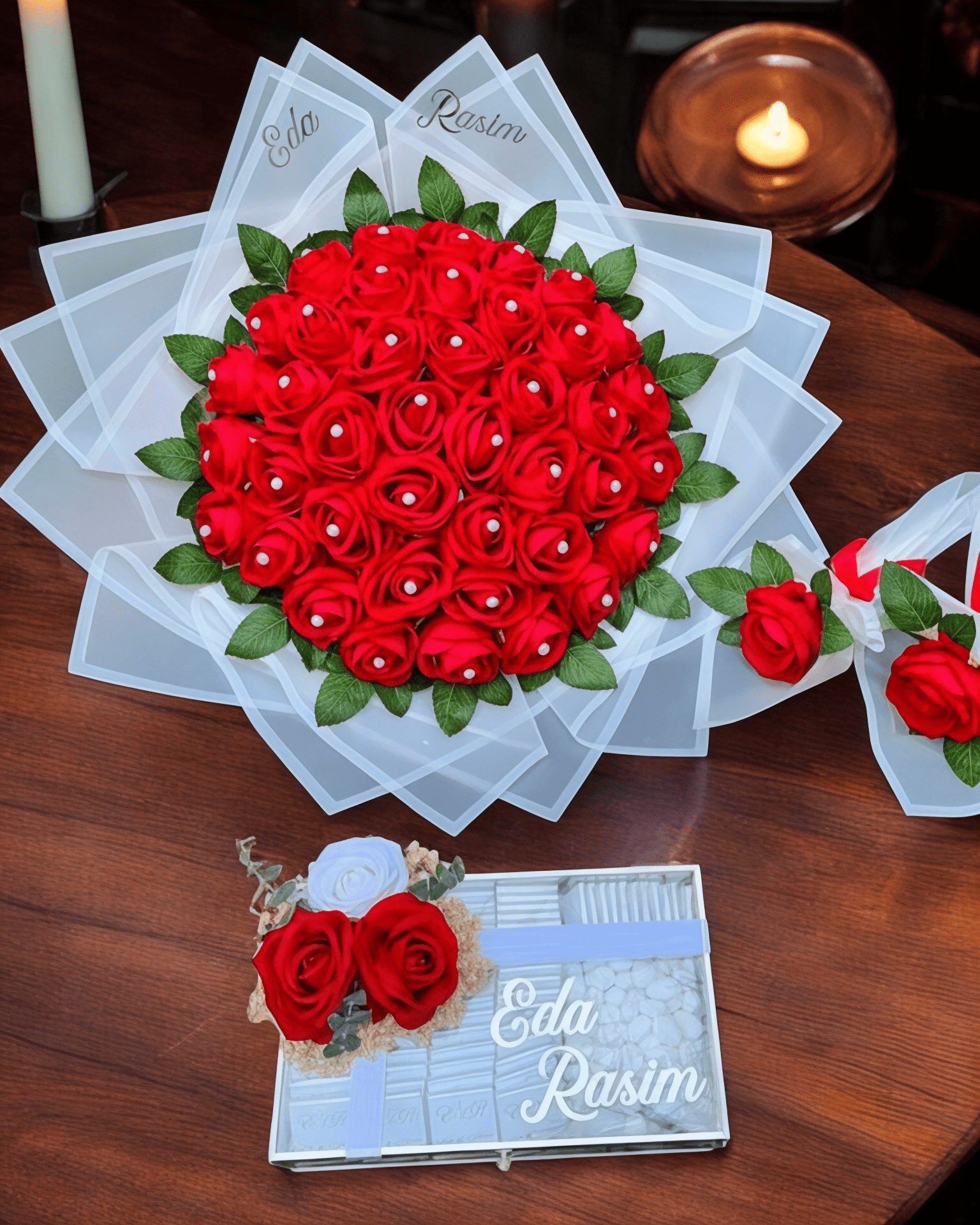 Flavi Gold Söz Nişan Kız İsteme Çikolatası ve İsteme Çiçeği Seti