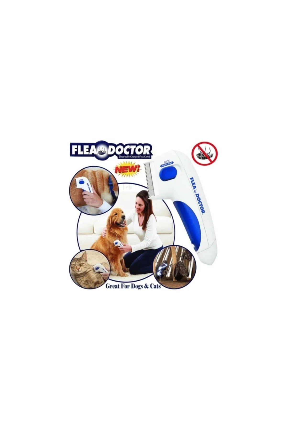 Flea Doctor Kedi Ve Köpekler İçin Pilli Pire Tarağı Flea Doctor Kedi Ve Köpekler İçin Pilli Pire Tarağı