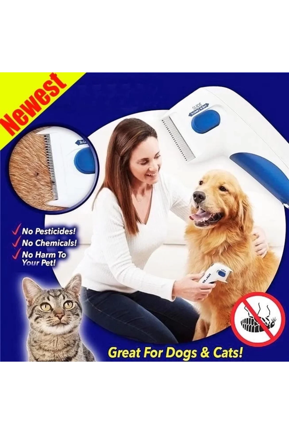 Flea Doctor Kedi Ve Köpekler İçin Pilli Pire Tarağı Flea Doctor Kedi Ve Köpekler İçin Pilli Pire Tarağı