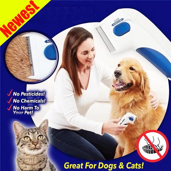 Flea Dtor Kedi ve Köpekler için Pilli Pire Tarağı