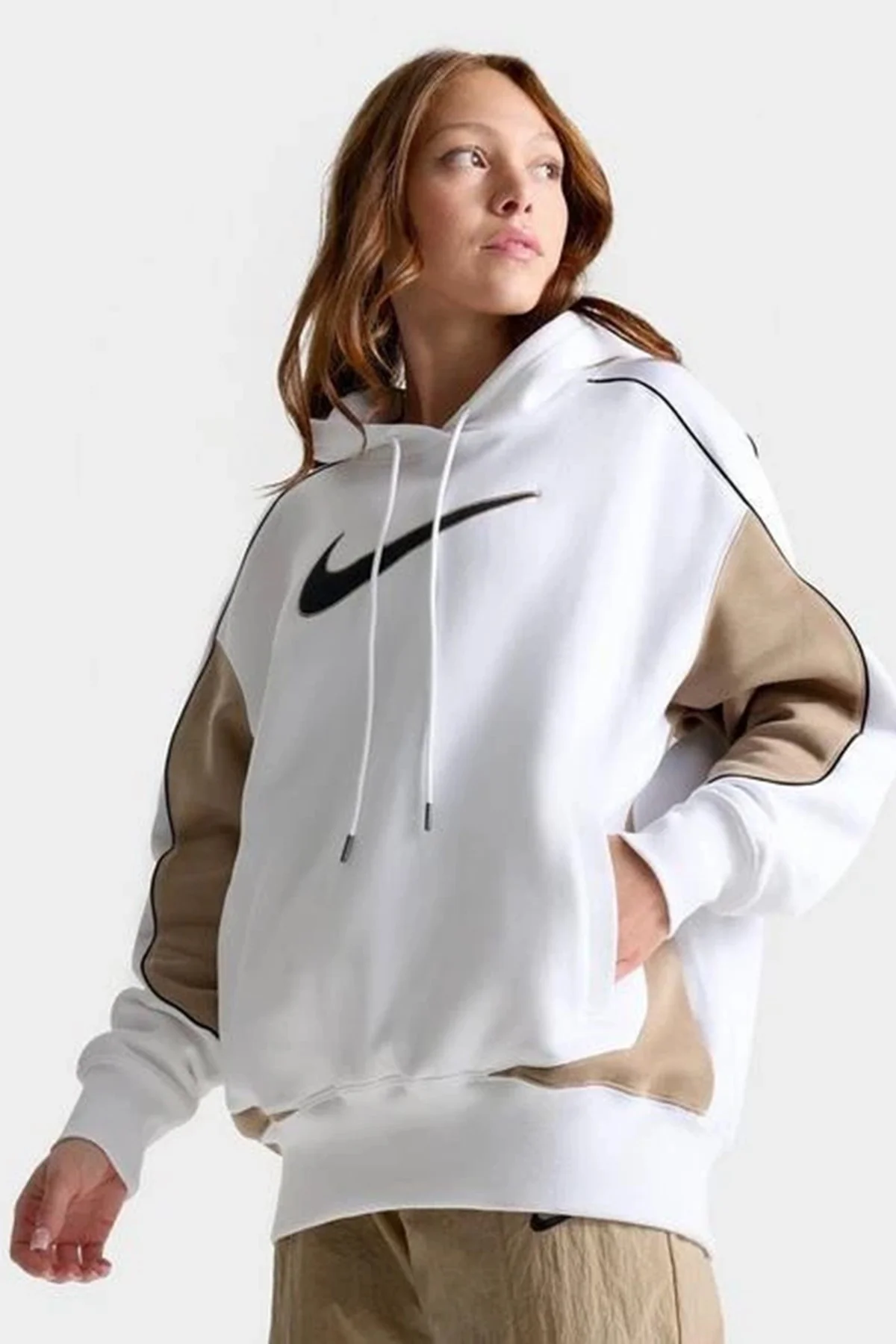 Fleece Overssize Pullover Women's Hoodie Kadın Oversize Kapüşonlu Sweatshirt Beyaz Fiyatı, Yorumları ve Özellikleri