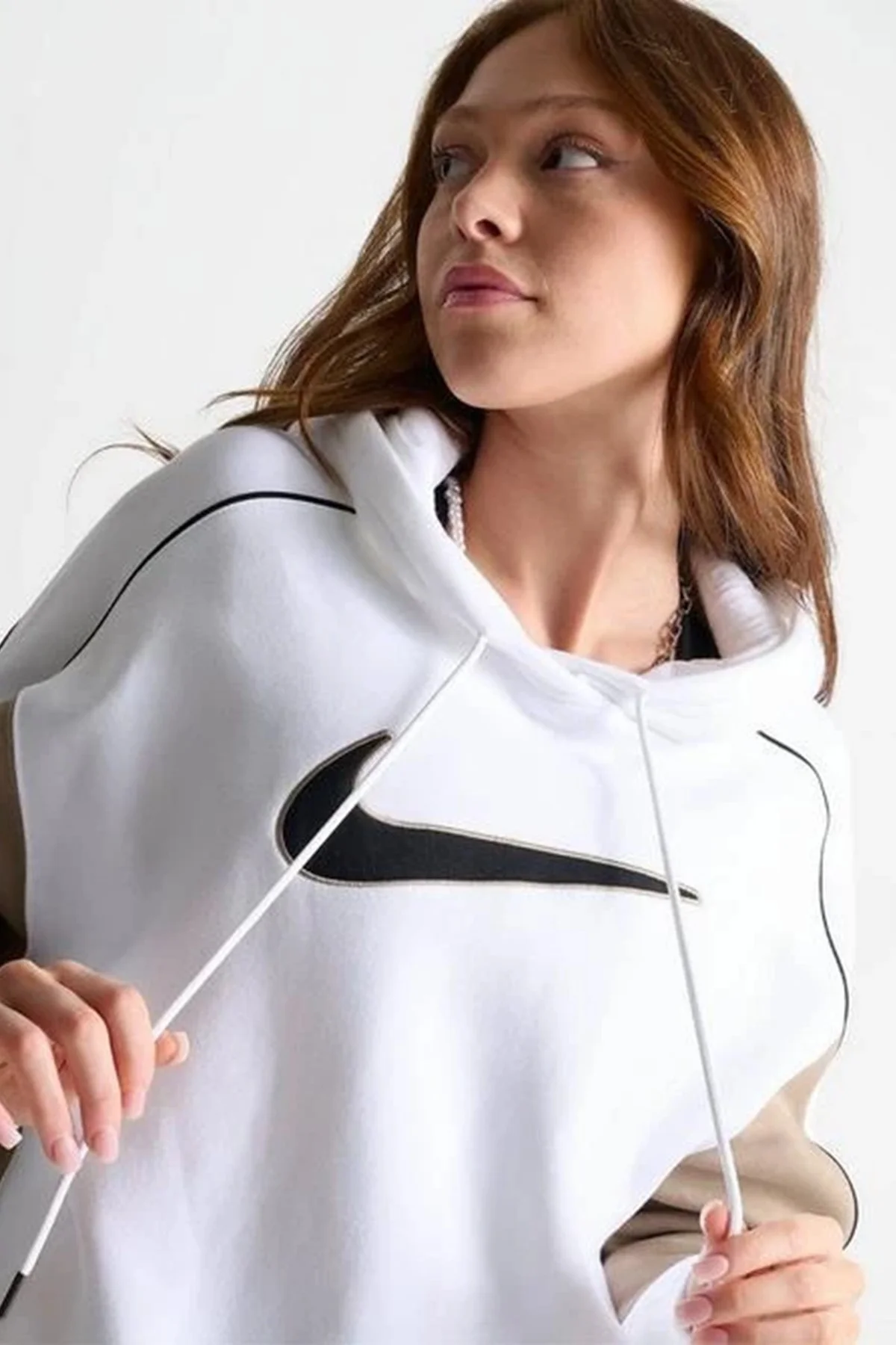 Fleece Overssize Pullover Women's Hoodie Kadın Oversize Kapüşonlu Sweatshirt Beyaz Fiyatı, Yorumları ve Özellikleri