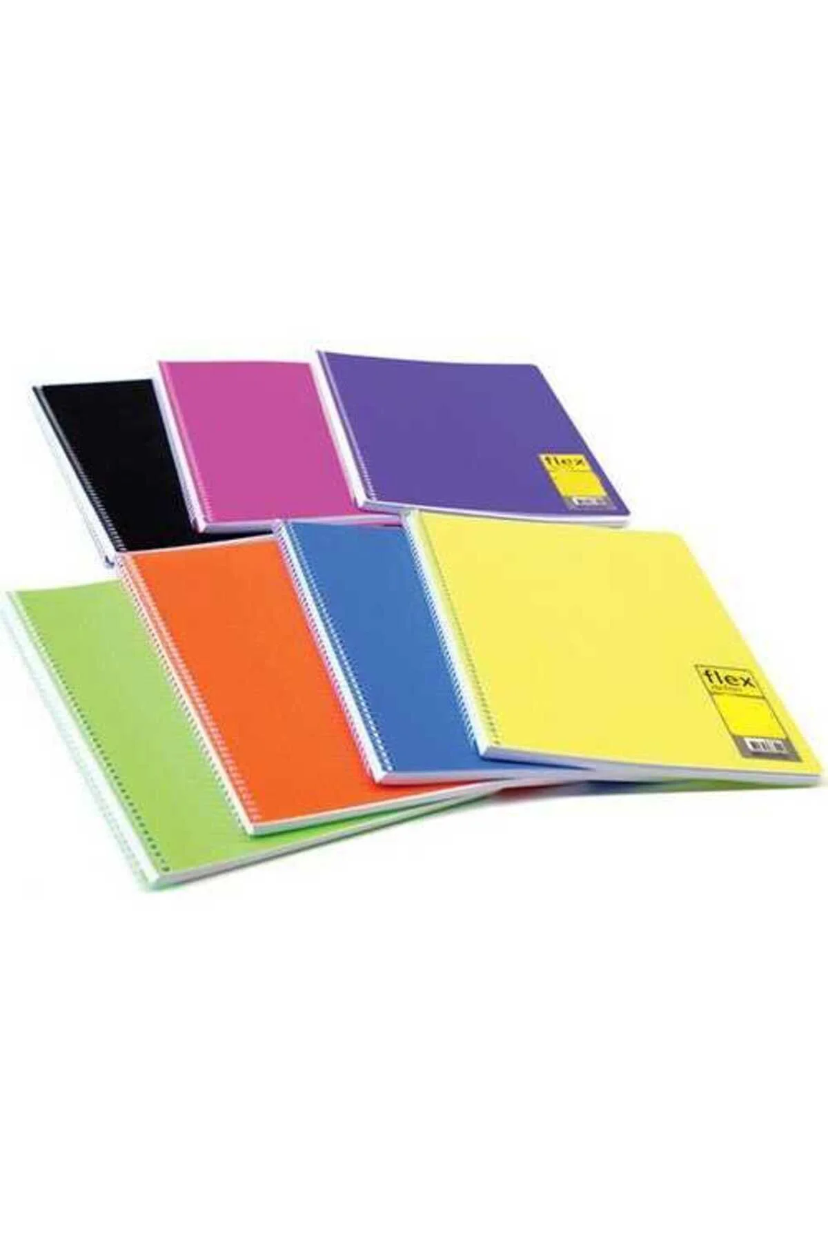 Flex A4 120 Yaprak Kareli Kareli Spiralli Plastik Kapak Defter