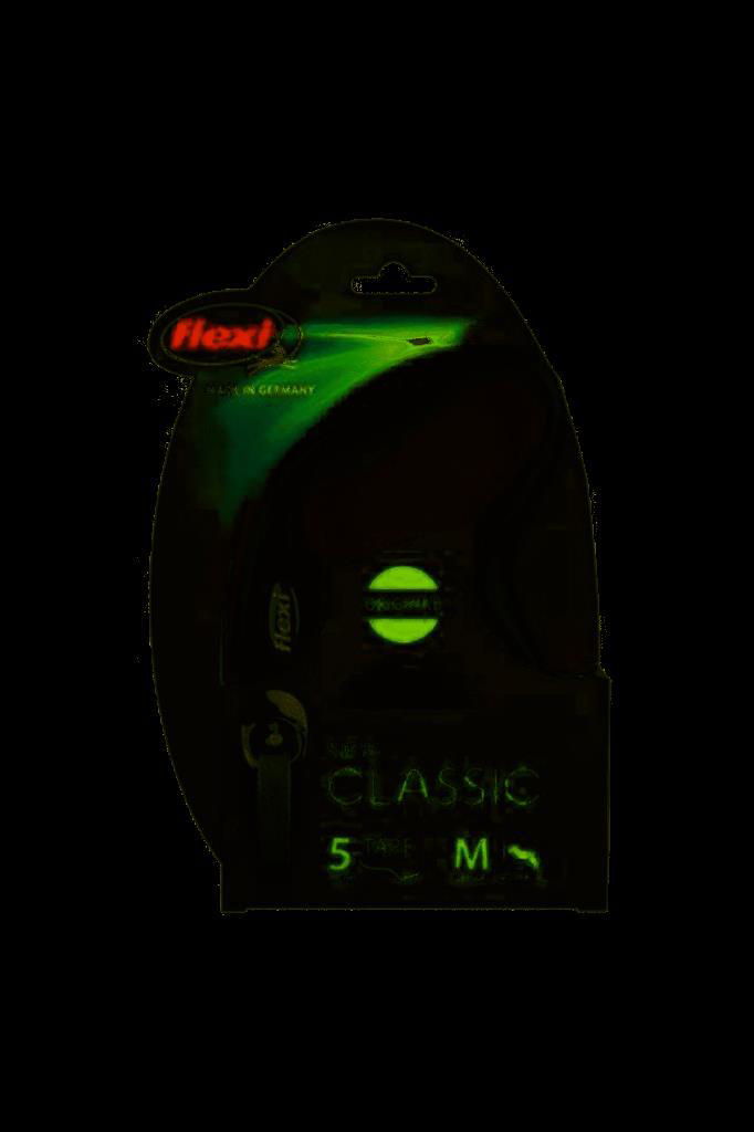 Flexi New Classic Medium Otomatik Tasma 5 Mt Şerit Siyah