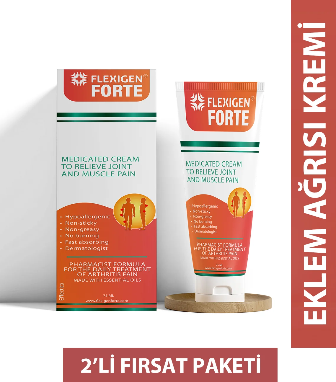 Flexigen Forte Vücut Kremi 2 Adet — Eklem ve Kas Ağrılarına Etkili Çözüm