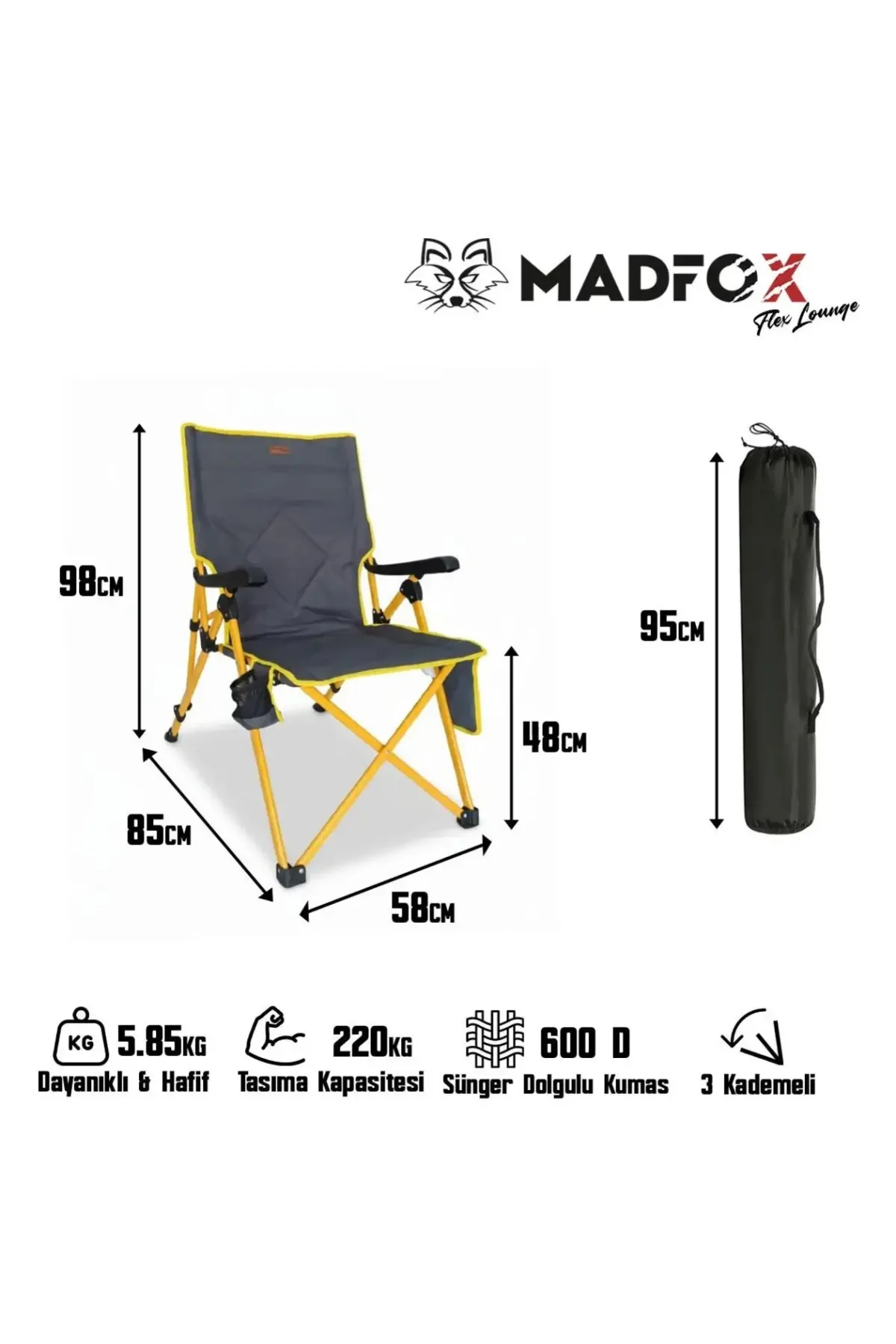 FlexLounge 3X Katlanabilir Kamp Sandalyesi
