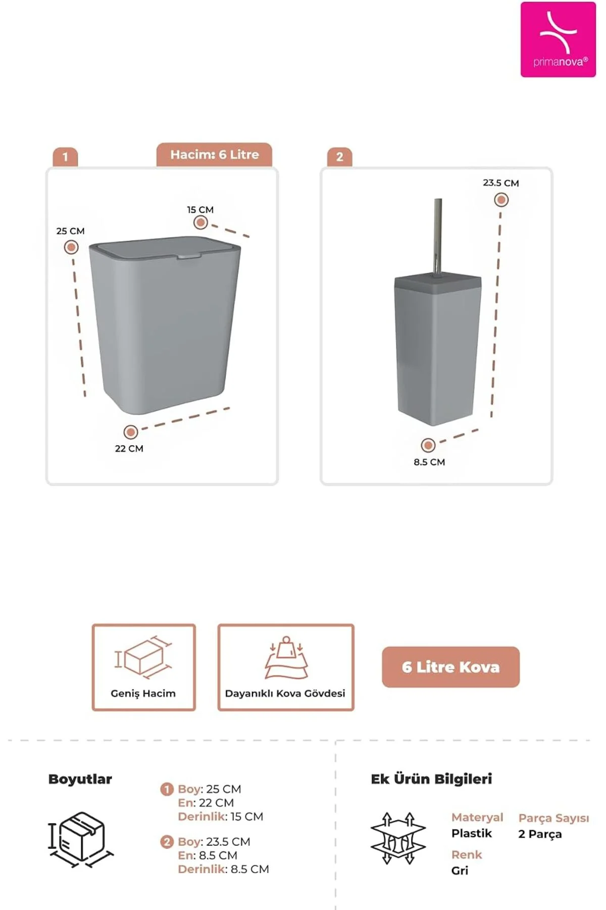 FLİP 2'Lİ BANYO SETİ - GRİ FLİP 2'Lİ BANYO SETİ - GRİ