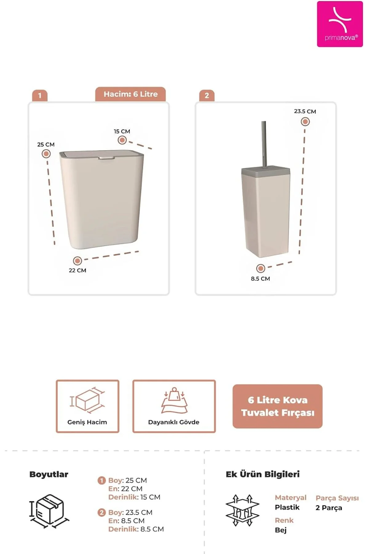 FLİP 2'Lİ BANYO SETİ - BEJ