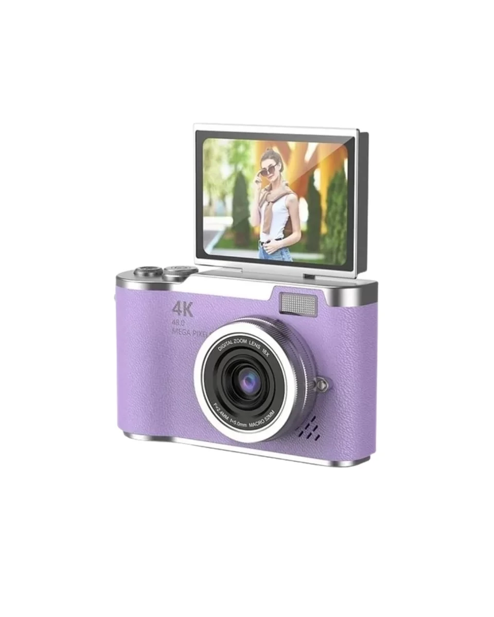 Flip Ekranlı Dijital Kamera 4K Video 48MP Güzelleştirme Modu - Kompakt ve Hafif Tasarım