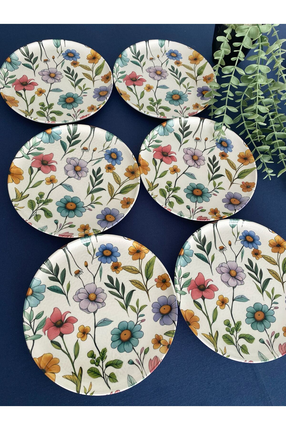 Flora 20 cm 6 adet servis pasta tabağı