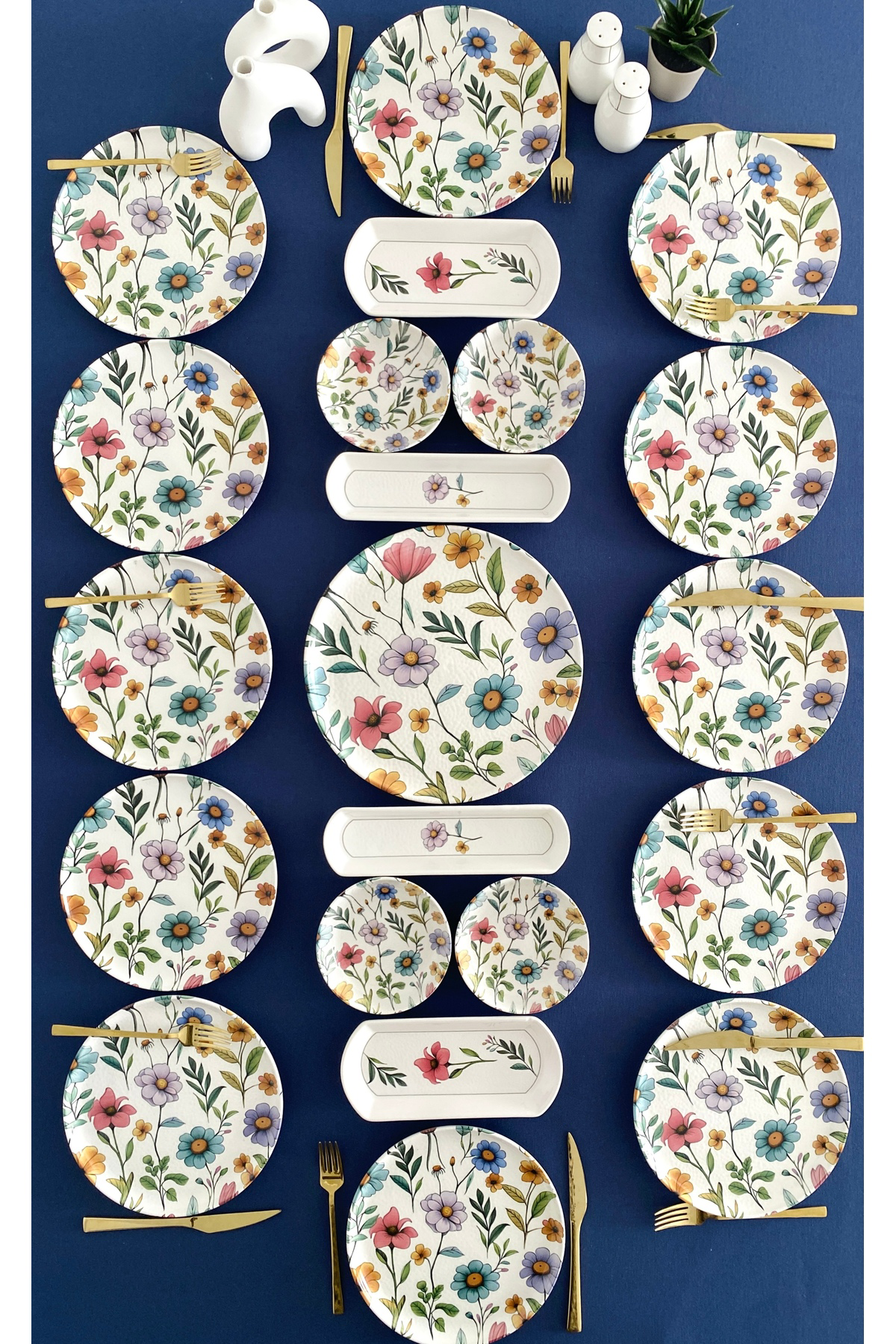 Flora model 12 kişilik 21 parça kahvaltı takımı