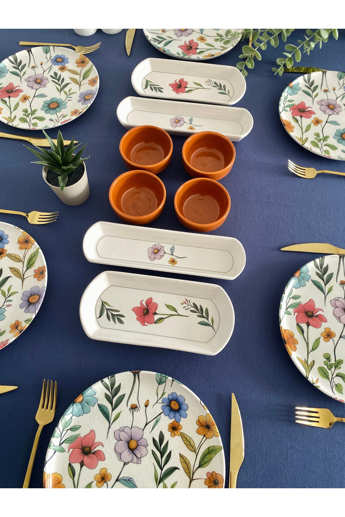 Flora model 6 kişilik 14 parça kahvaltı takımı (kahve)