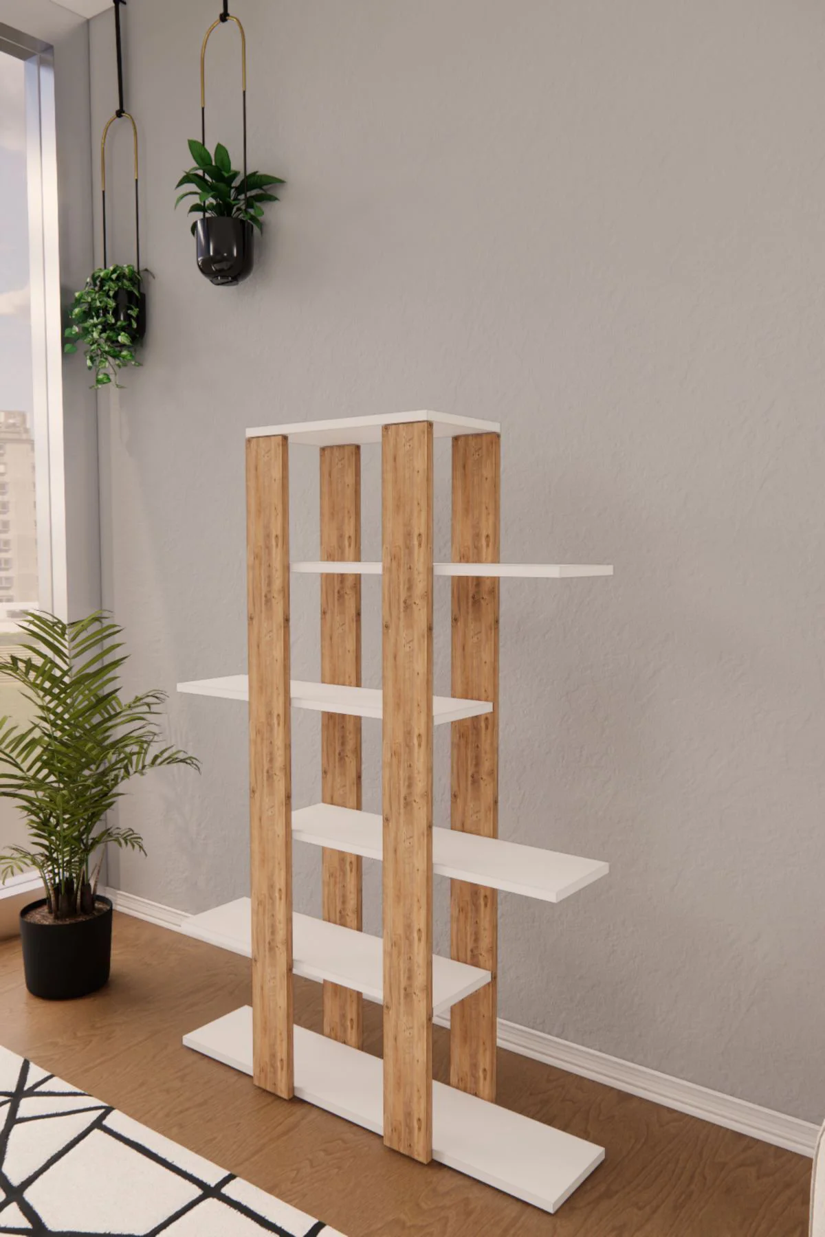 Flora Saksı Standı Saksılık Dekoratif Çiçeklik Rafı Dekoratif Boy