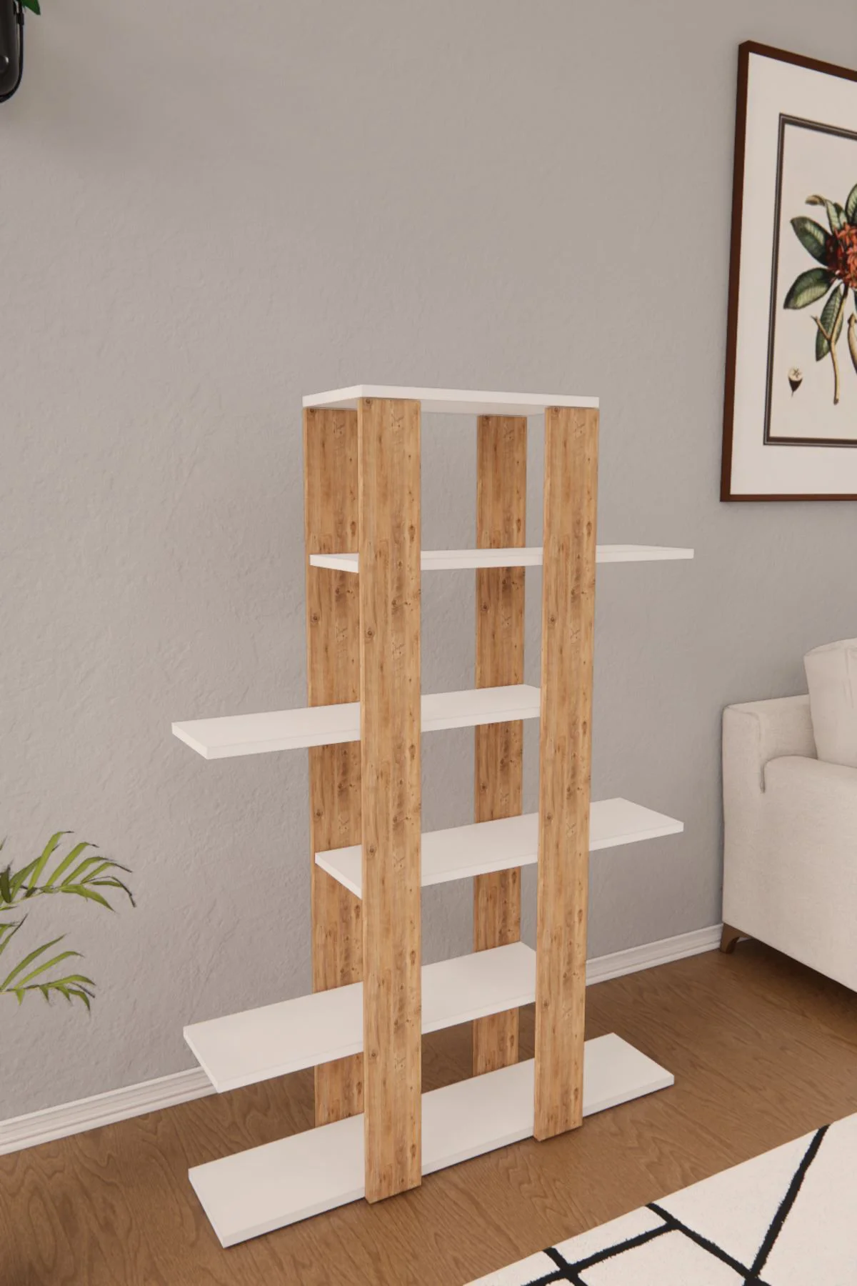 Flora Saksı Standı Saksılık Dekoratif Çiçeklik Rafı Dekoratif Boy