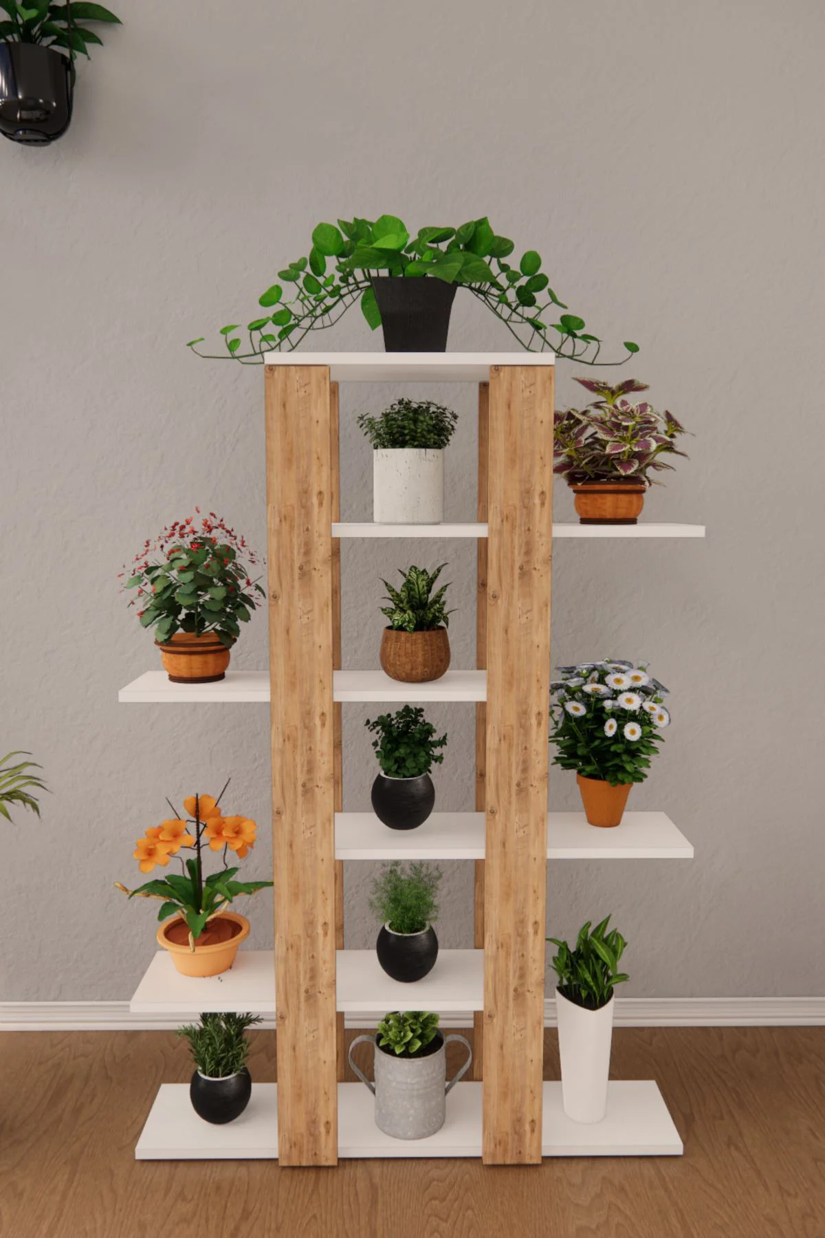 Flora Saksı Standı Saksılık Dekoratif Çiçeklik Rafı Dekoratif Boy