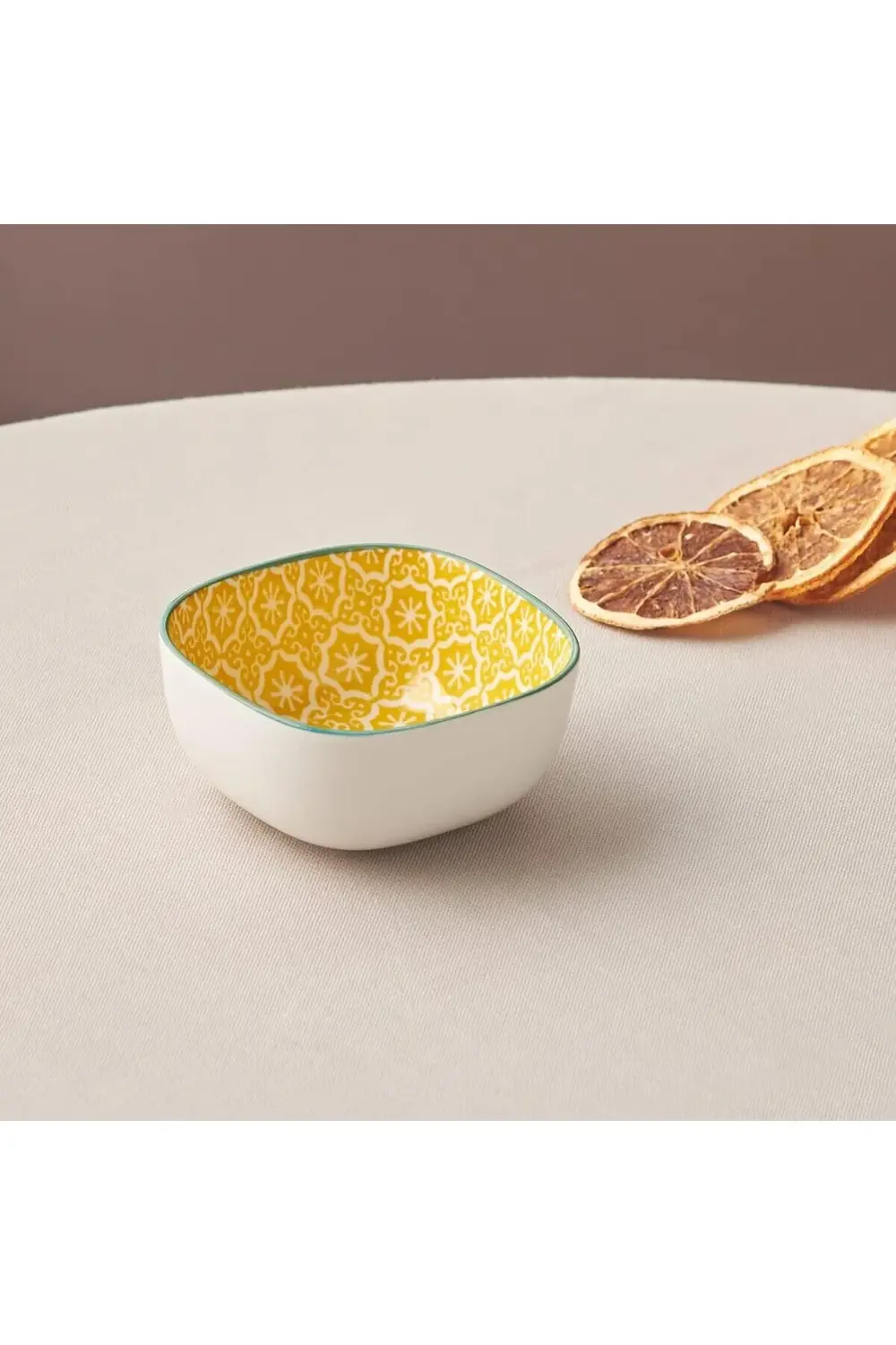 Floral Sarı Square Çerezlik 10Cm 1178227