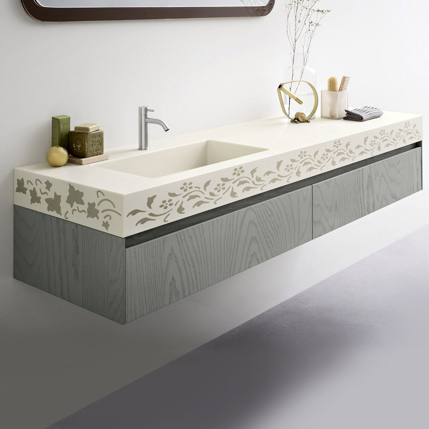 Artikel Floral Skethes Stencil Boyama Şablonu 30X30 Cm, Duvar Stencil, Fa Artikel Floral Skethes Stencil Boyama Şablonu 30X30 Cm, Duvar Stencil, Fa