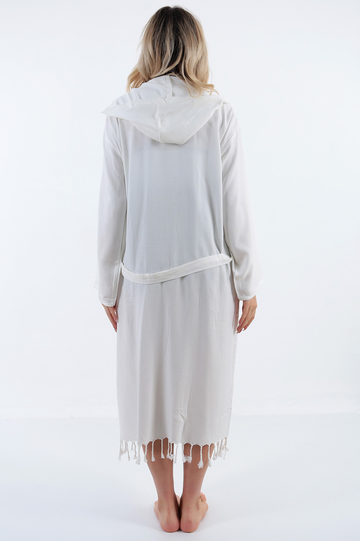 Buldan Concept Flores Beyaz Peştemal Bornoz