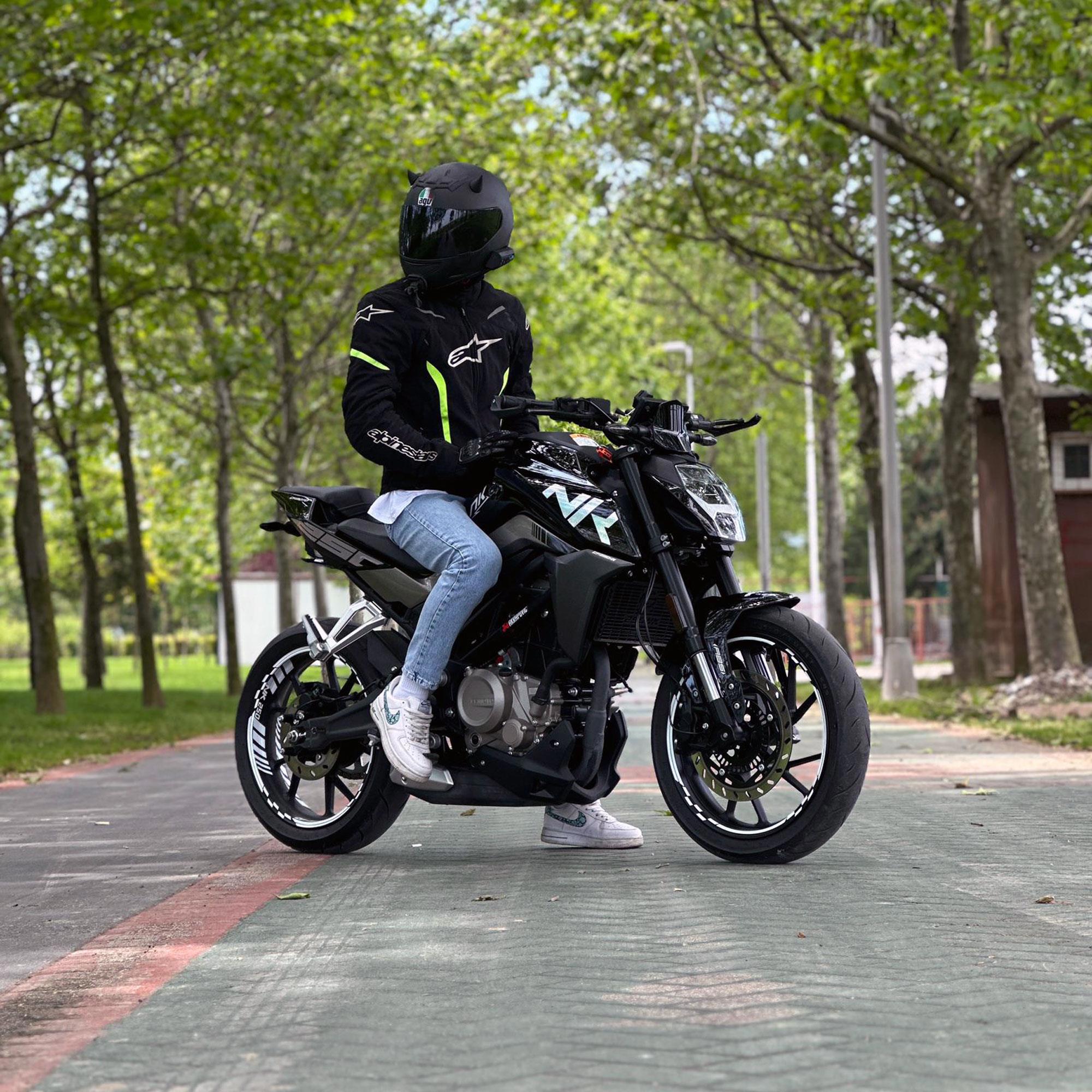 Çinar Extreme Floresan Beyaz Moto Gp İç Diş Jant Şeridi Takim Sticker Çinar Ext