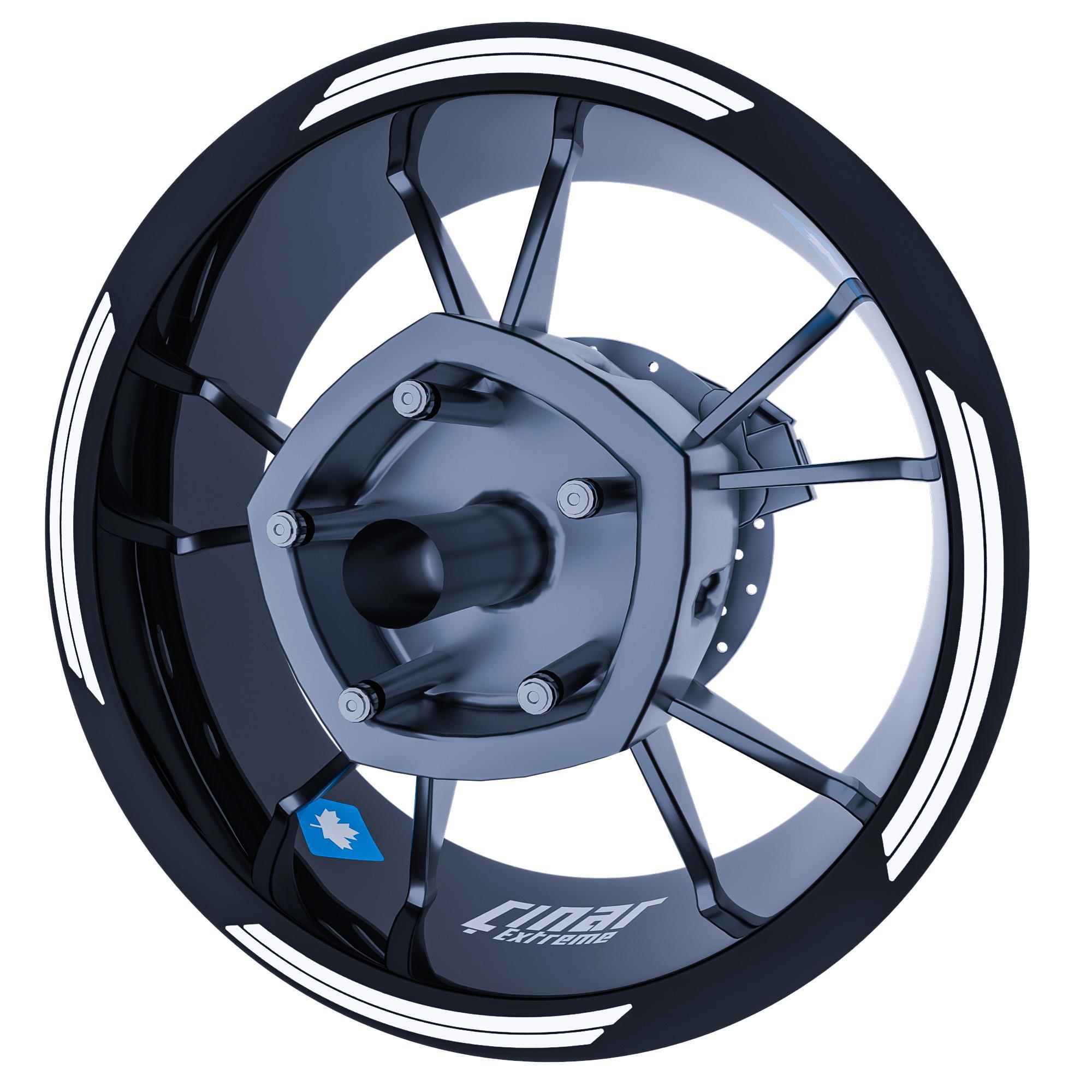 Çınar Extreme Floresan Beyaz Double Stripe Jant Şeridi Sticker  