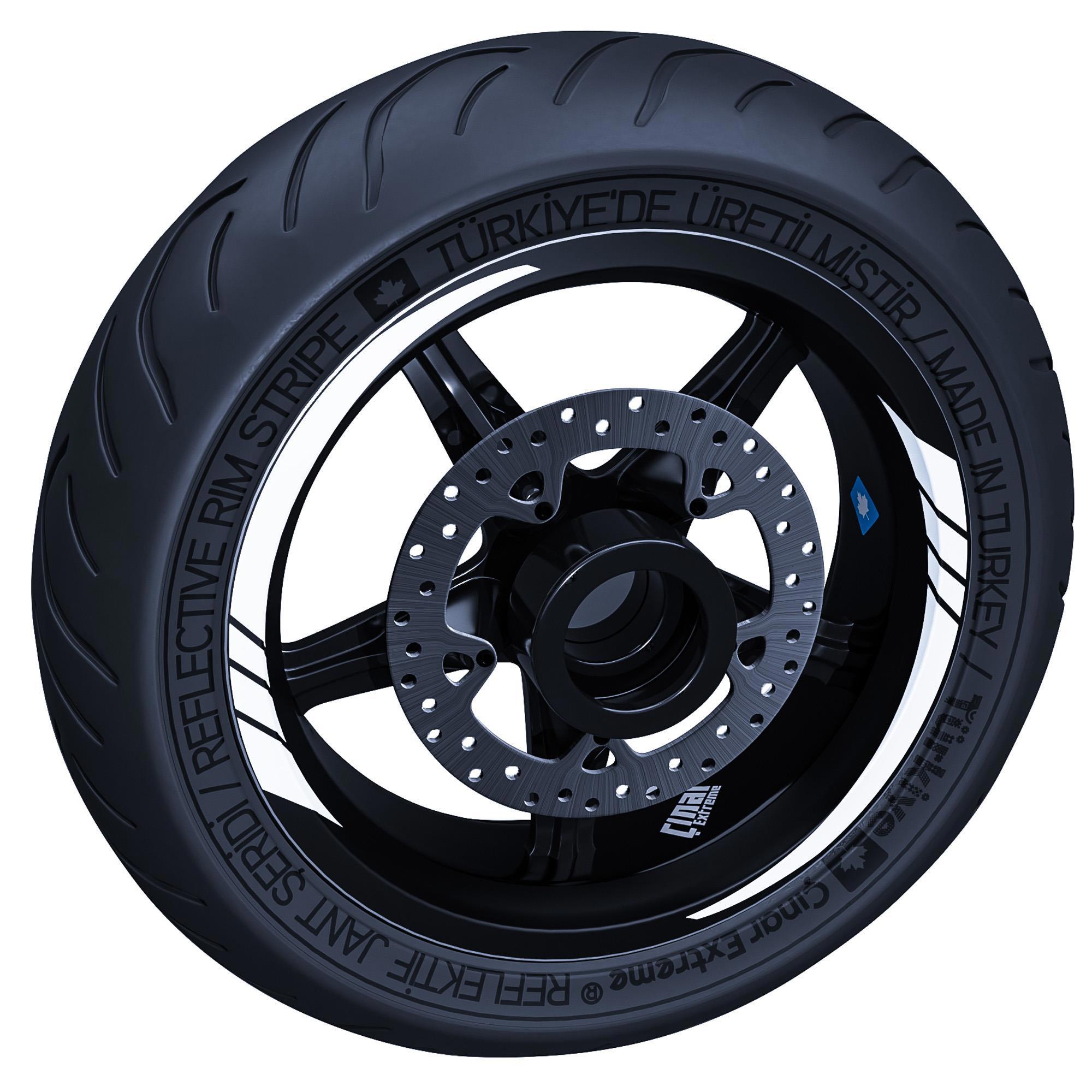 Floresan Beyaz Moto GP İç Jant Şeridi Sticker Çınar Extreme 