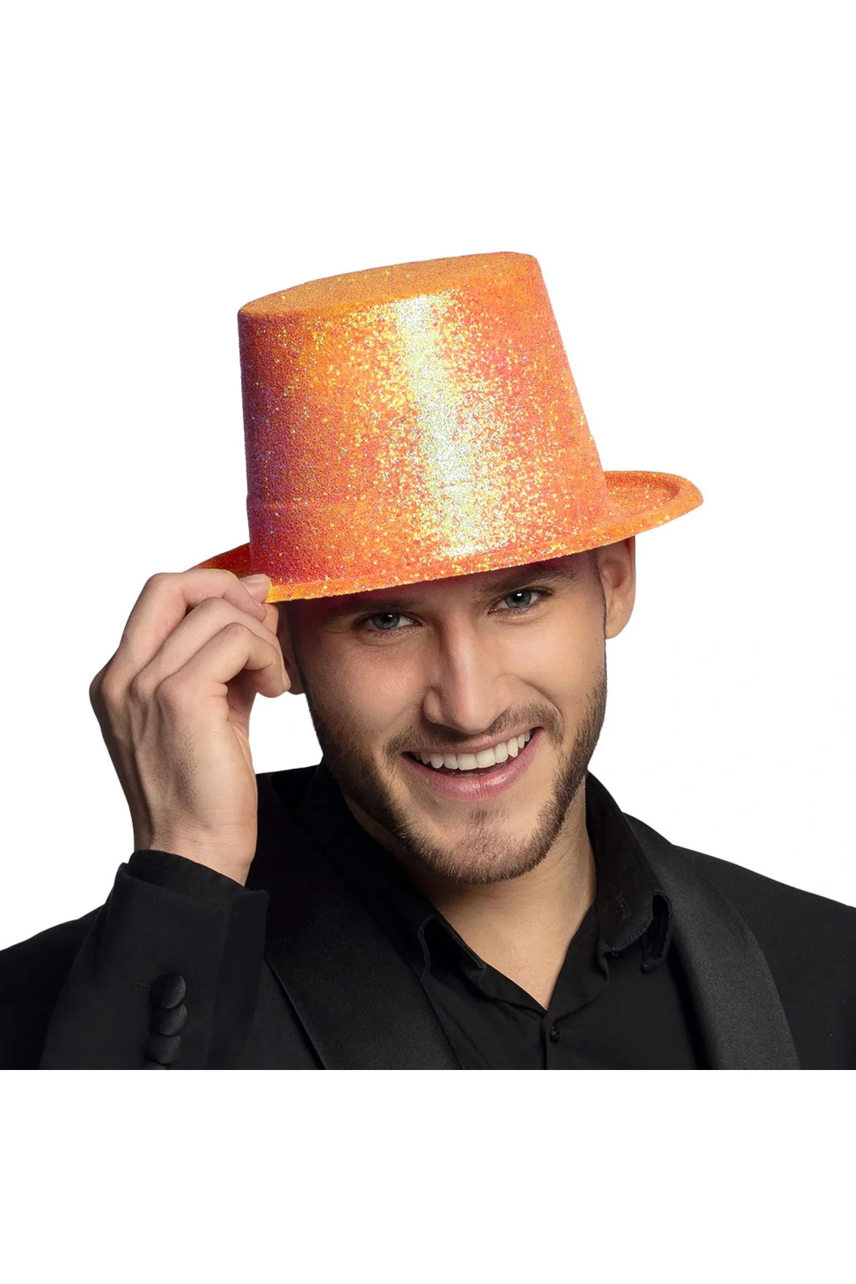 Floresan Turuncu Renk Simli Uzun Fötr Melon Şapka 12 Cm Floresan Turuncu Renk Simli Uzun Fötr Melon Şapka 12 Cm - Görsel 2