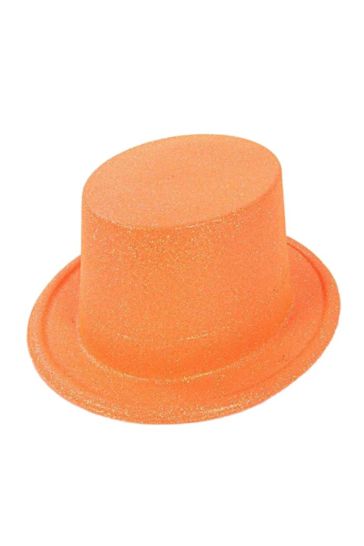 Floresan Turuncu Renk Simli Uzun Fötr Melon Şapka 12 Cm Floresan Turuncu Renk Simli Uzun Fötr Melon Şapka 12 Cm