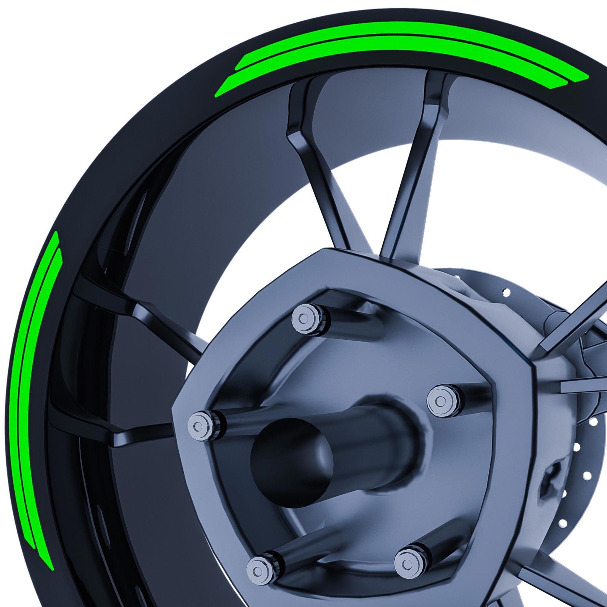 Floresan Yeşil Double Stripe Jant Şeridi Sticker Çınar Extreme 