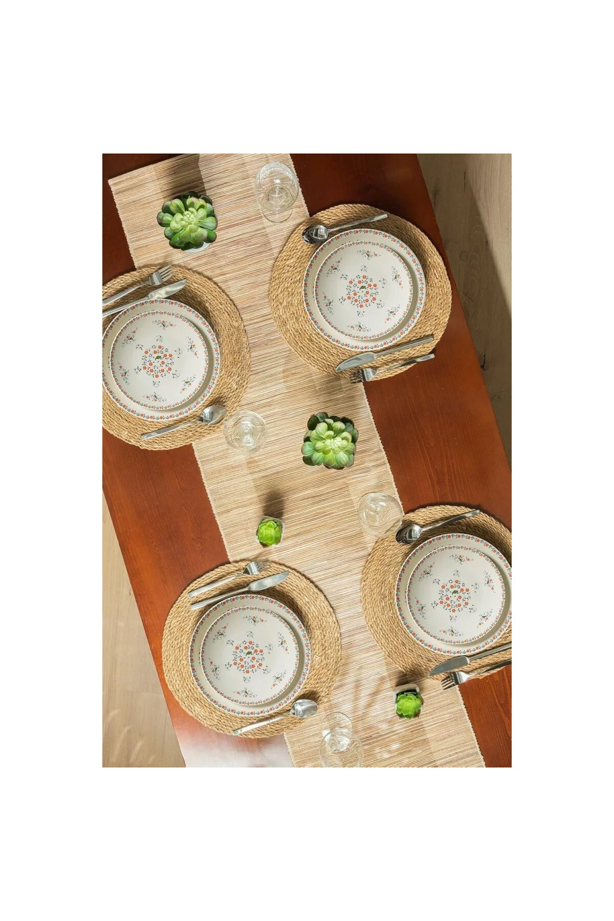Flow Premium Özel Seri 24 Parça 6 Kişilik Bone Yemek Takımı (Dese