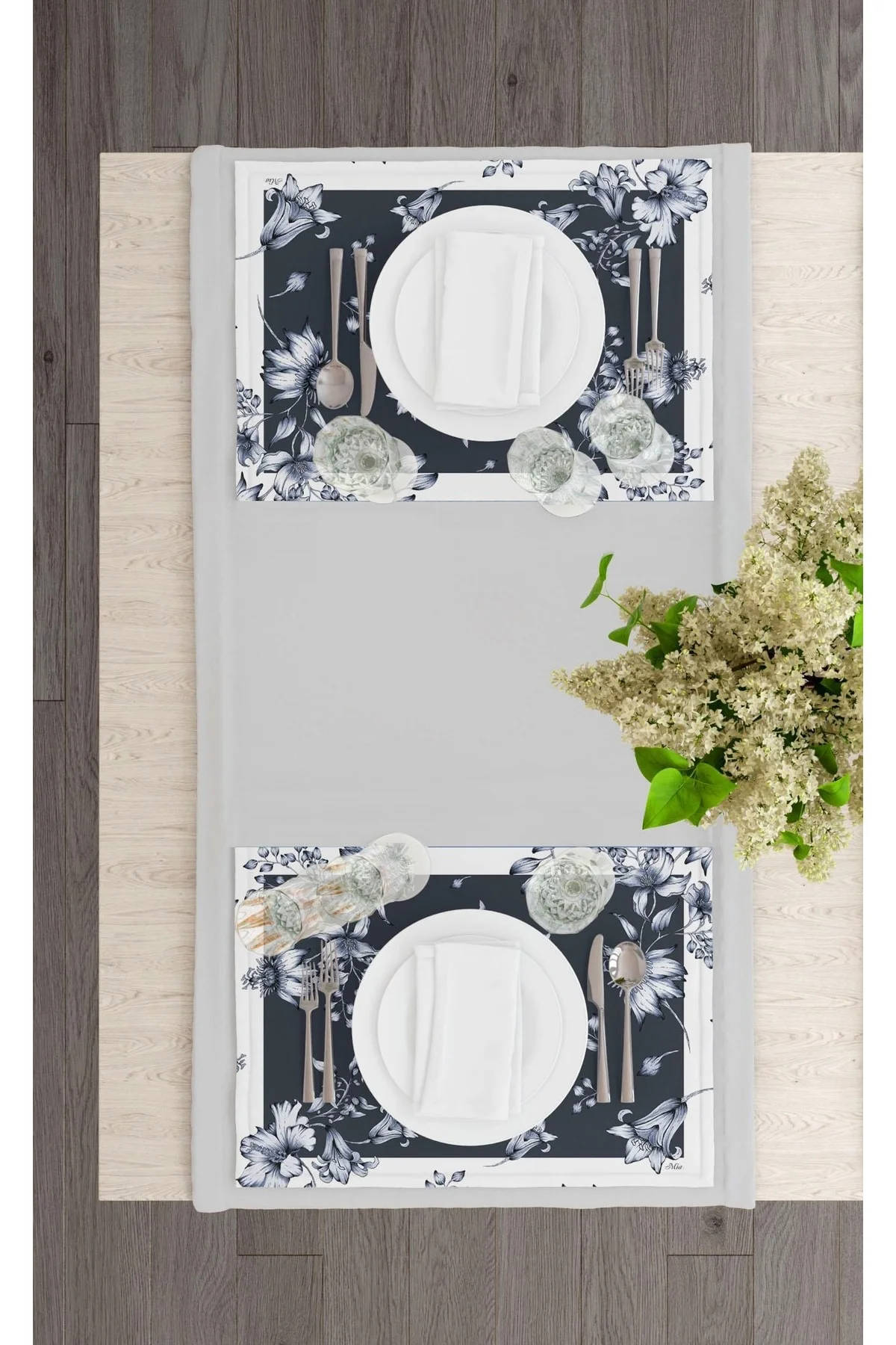 Flower- 5 Amerikan Servis 6 Lı Set - 50 X 35 Cm