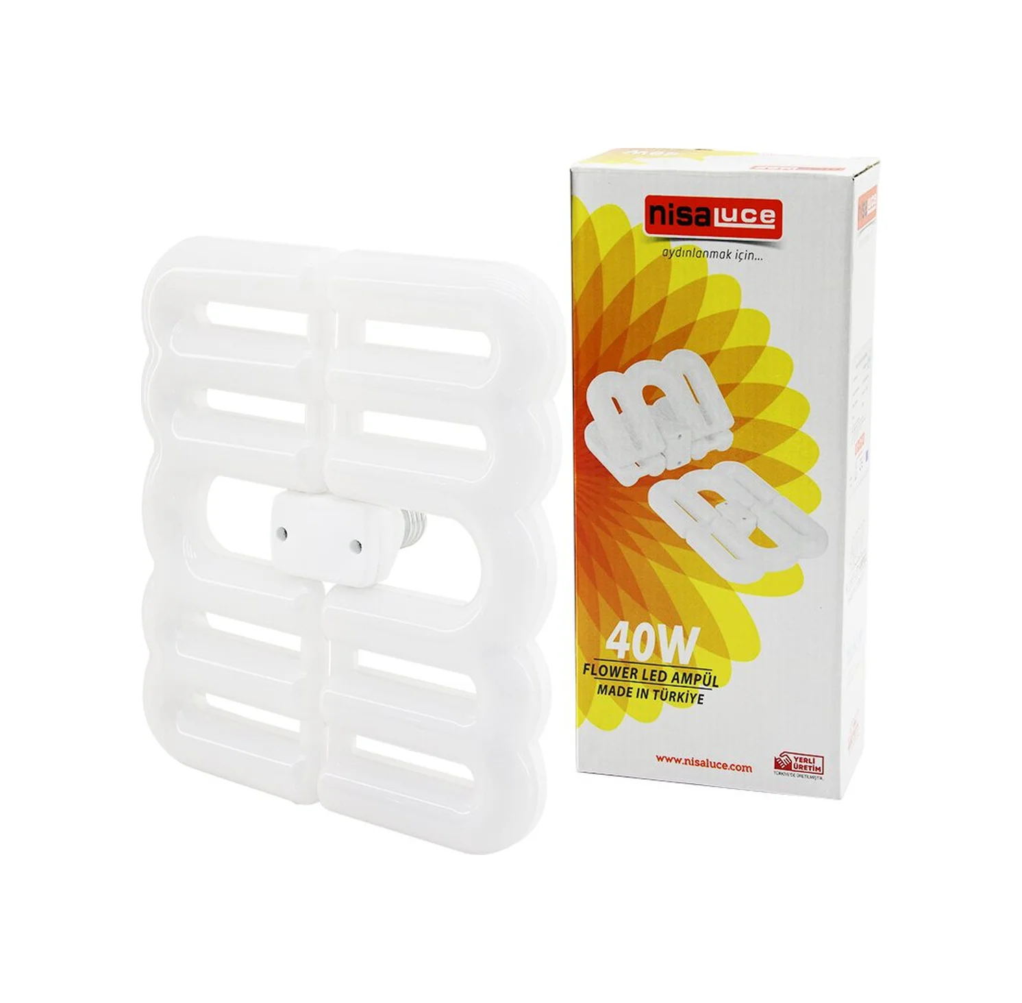 Flower Katlanır - 4b Şekil 21x23.5cm 40w - E27 Beyaz Led Lamba Am