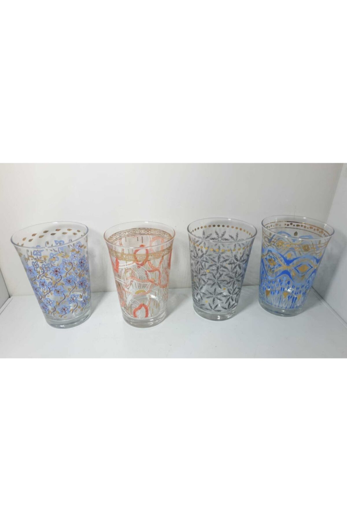 Elif Aksesuar Flower Meşrubat Bardağı 4'Lü