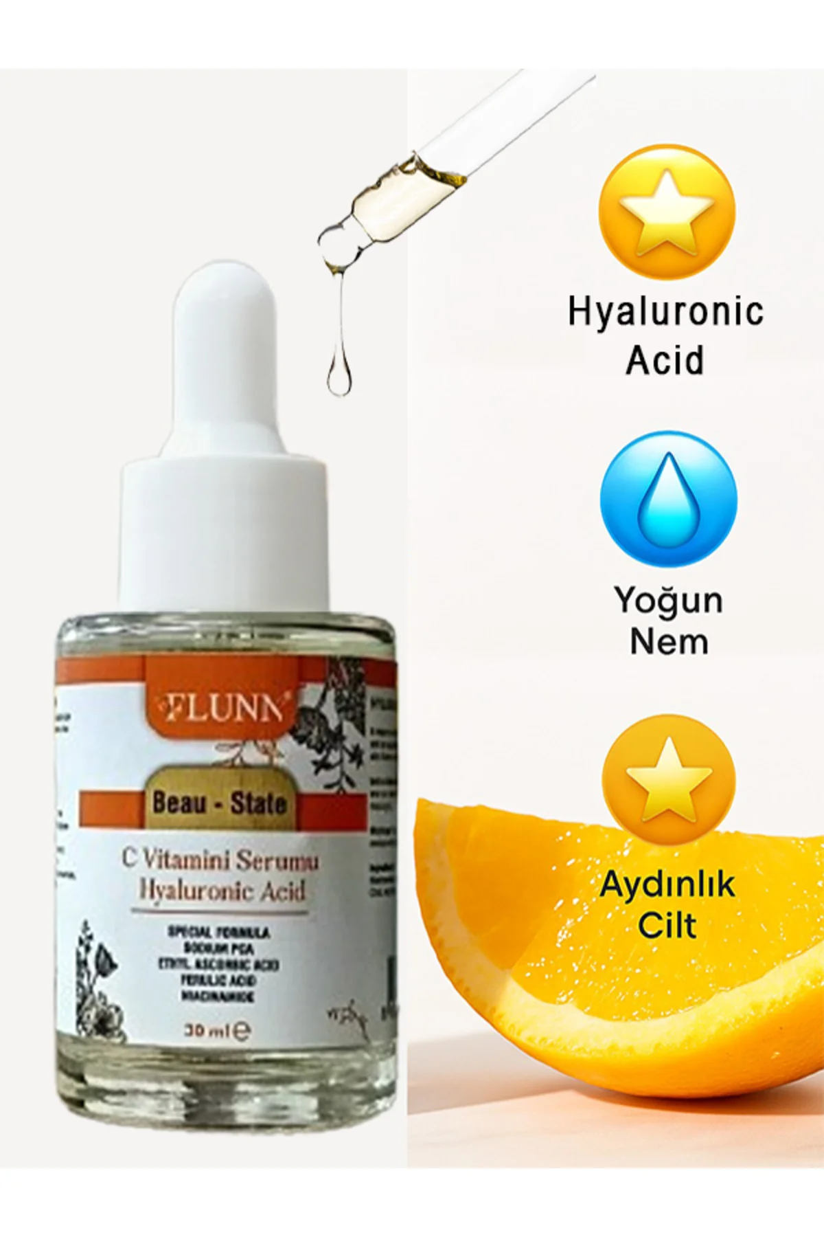 Flunn Beau-City C Vitamini Yüz Serumu – Leke karşıtı Cilt Aydınlatıcı, Parlaklık Veren Serum 30 ml Fiyatı, Yorumları ve Özellikleri