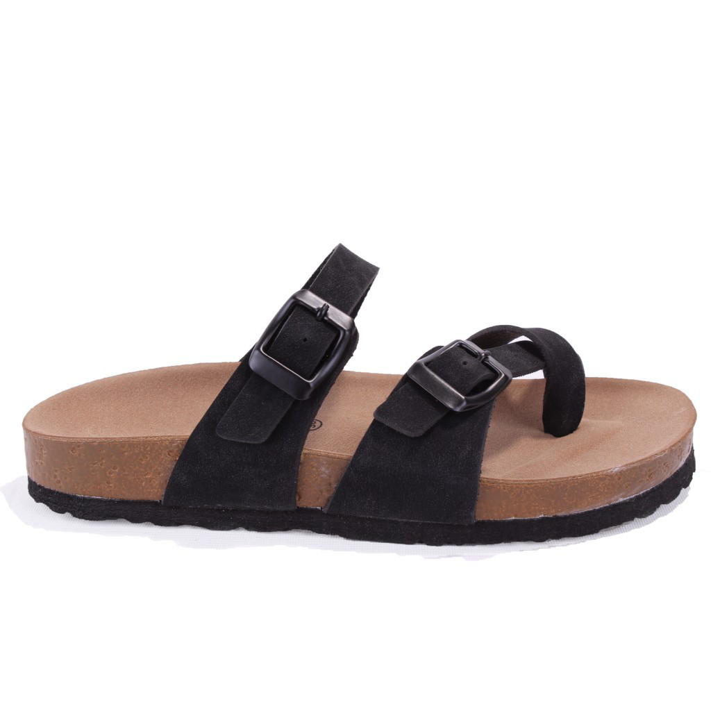 Fly Soft  S042031 Siyah Günlük Ortopedik Parmak Arası Kadın Spor T