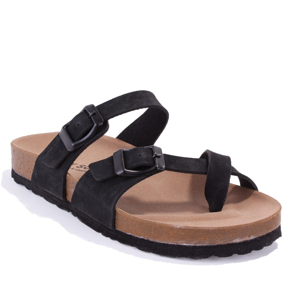 Fly Soft  S042031 Siyah Günlük Ortopedik Parmak Arası Kadın Spor T