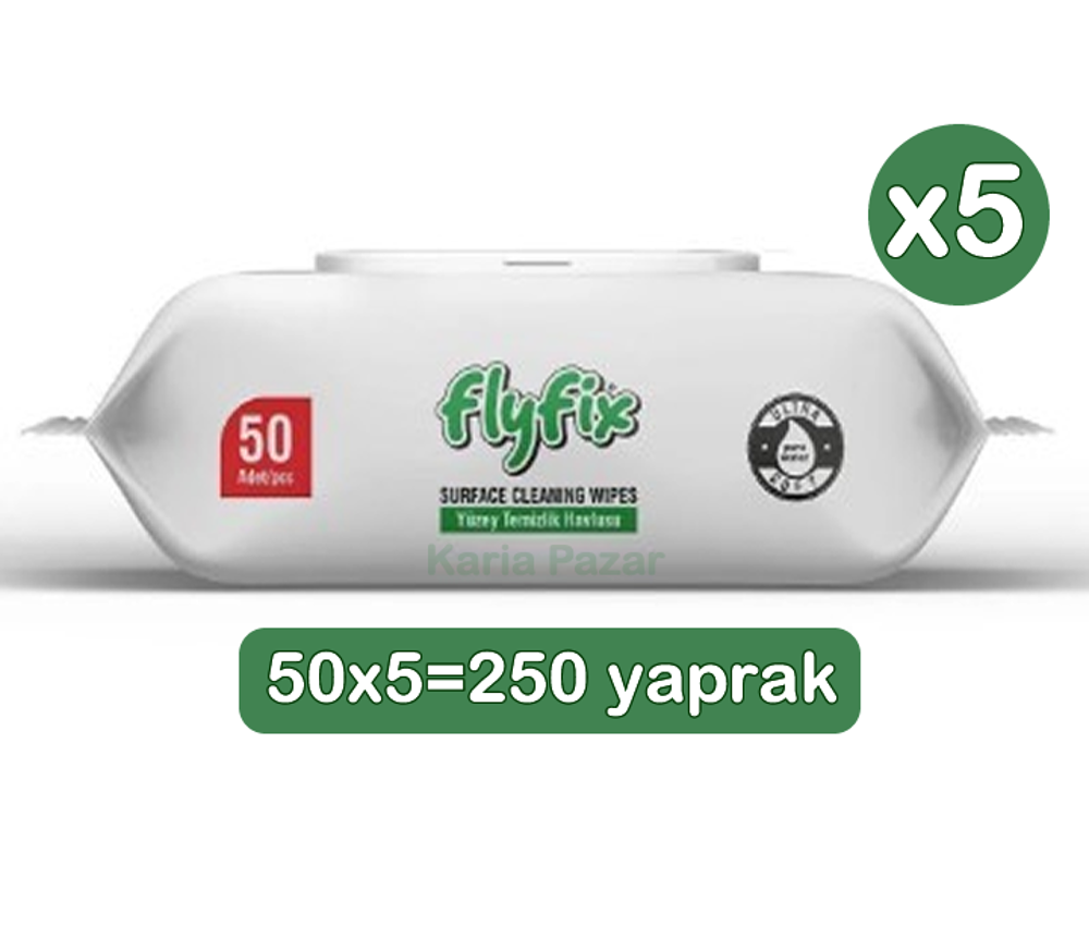 Flyfix Easy Clean Beyaz Sabunlu Yüzey Temizlik Havlusu 5’li Paket