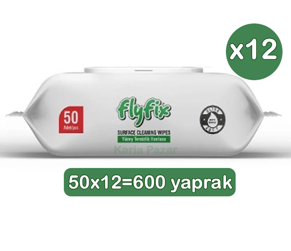 Flyfix Easy Clean Beyaz Sabunlu Yüzey Temizlik Havlusu 12’li Pake