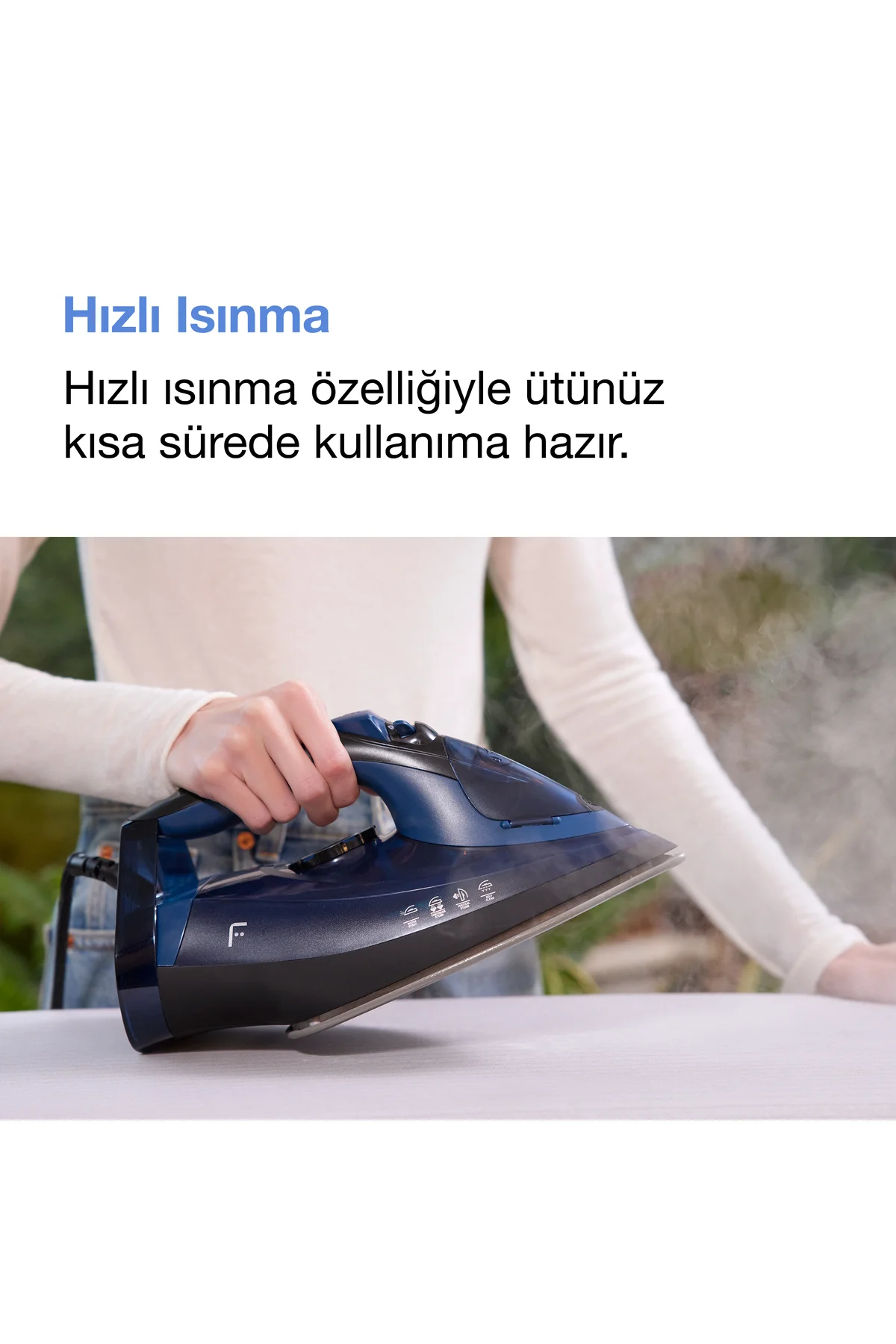 Flyjet Buharlı Ütü  Mavi - Siyah