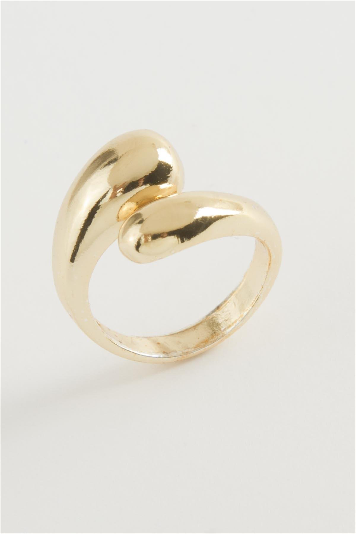 FLZ-SHOP Su Damlası Metal Yüzük-Sarı