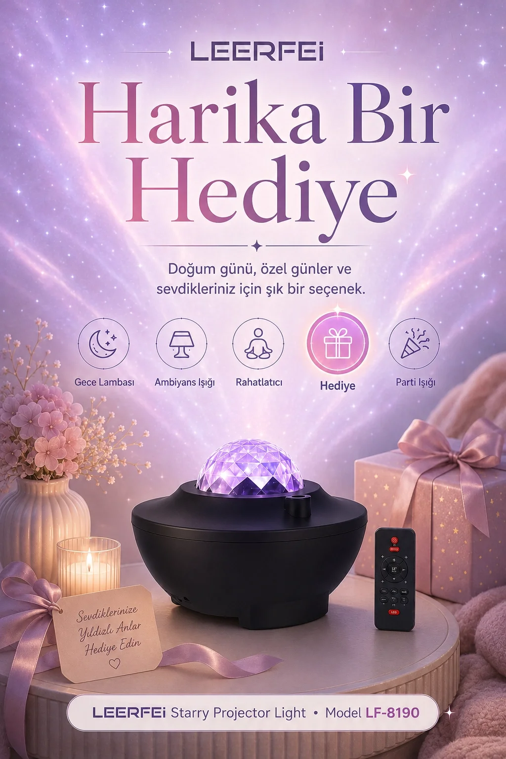 FM Destekli Yıldız Projektör Işığı Gece Lambası Rahatlatıcı Ortam Aydınlatmalı Fiyatı, Yorumları ve Özellikleri