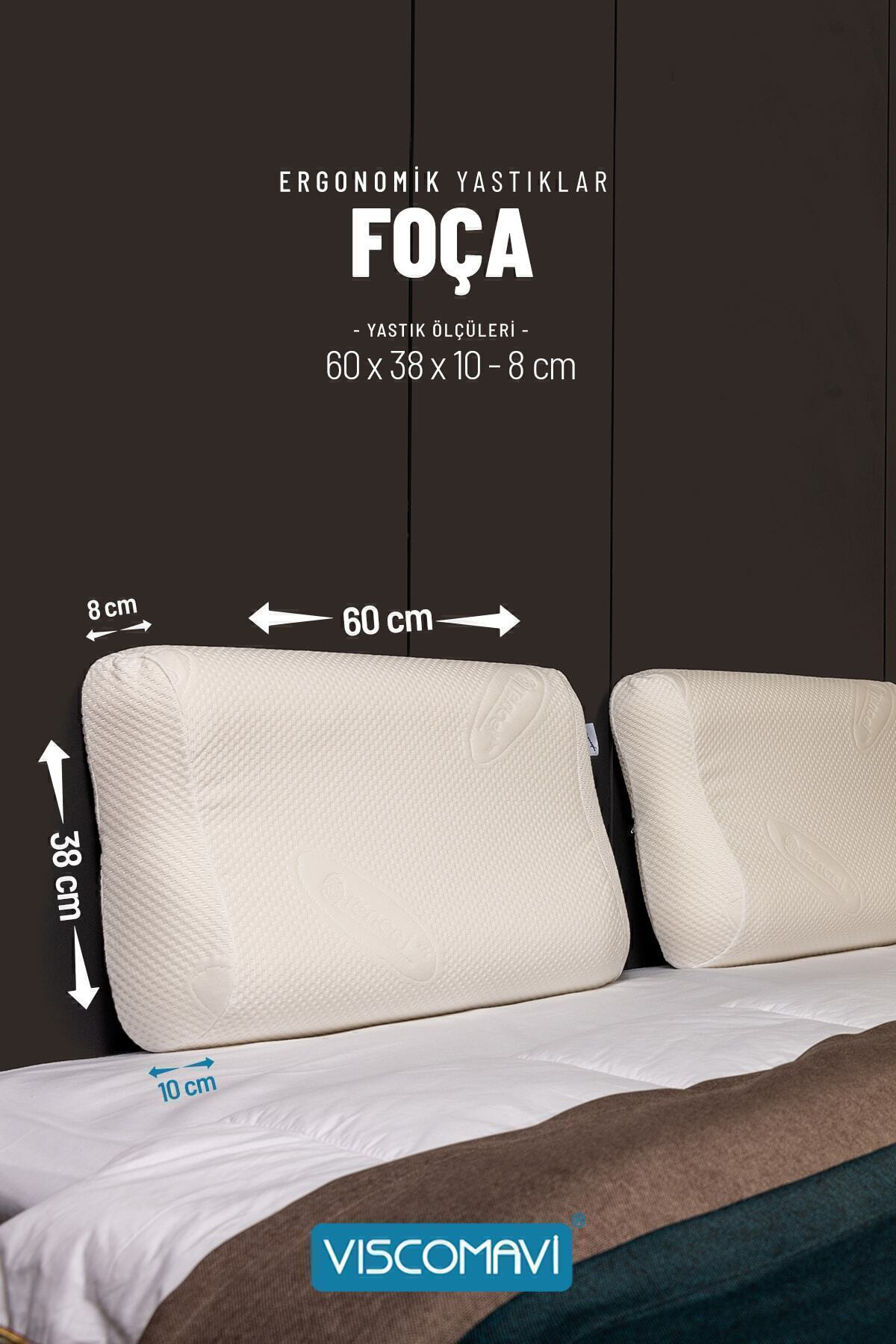 Foça Ergonomik & Ortopedik Visco Yastık | Boyun destekli | Astarl